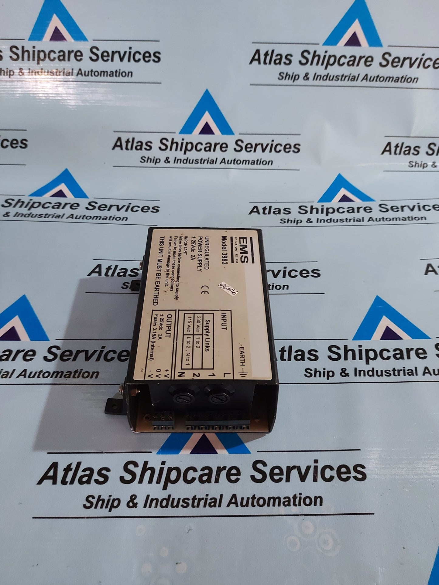 EMS POWER 3983 UNREGULATED POWER SUPPLY +-25VDC 2A