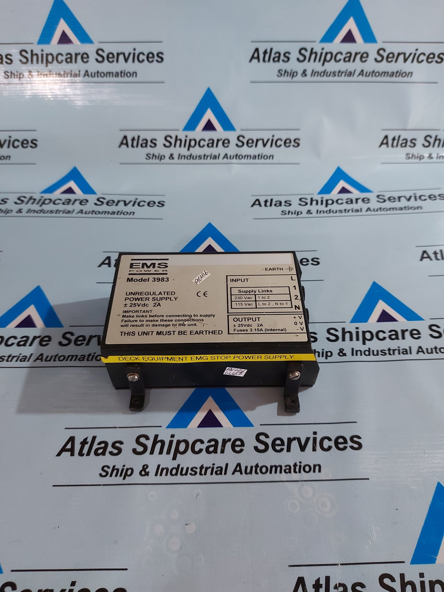 EMS POWER 3983 UNREGULATED POWER SUPPLY +-25VDC 2A