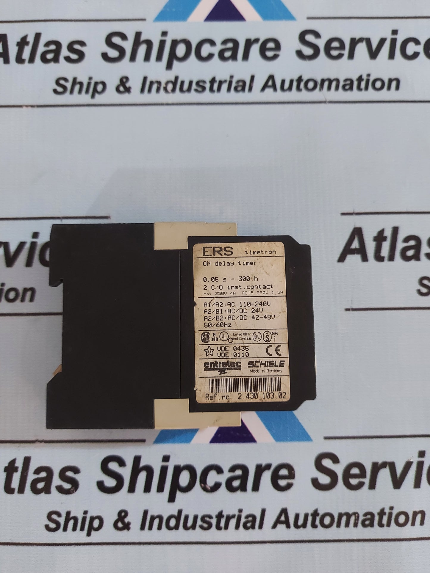 ENTRELEC SCHIELE ERS TIMERON 2.430.103.02 ON DELAY TIMER