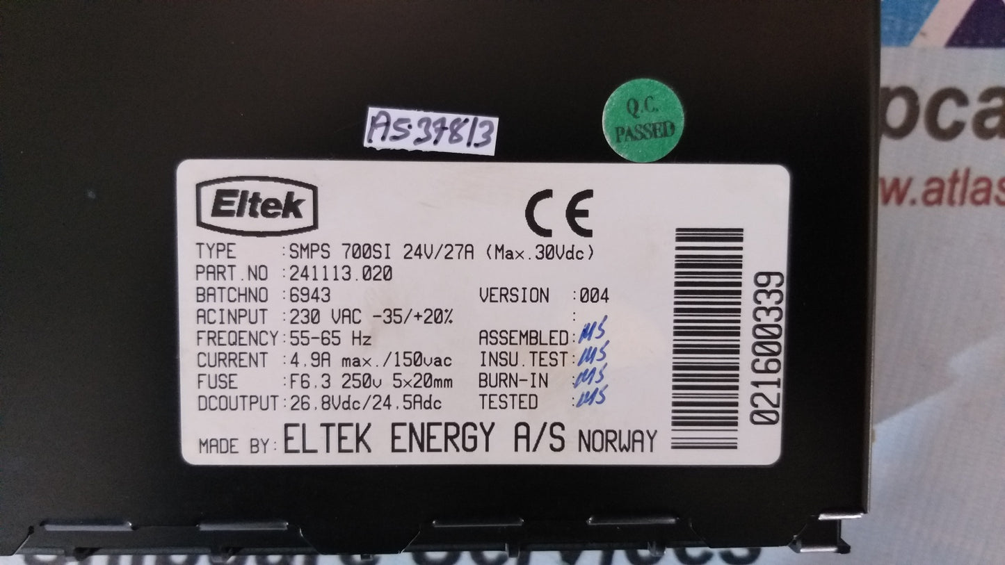 Eltek SMPS 700SI 24V/27A Power Supply 241113.020