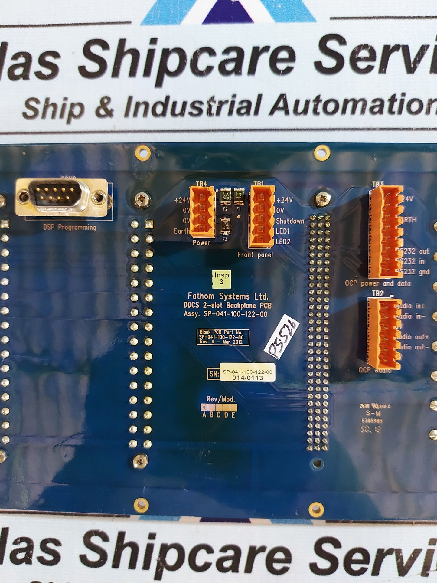 FATHOM SYSTEMS DDCS 2-SLOT BACKPLANE PCB SP-041-100-122-00