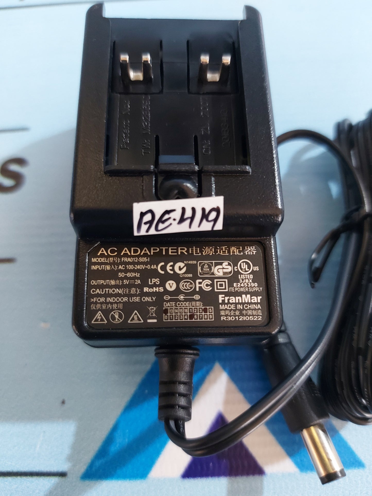 FRANMAR FRA012-S05-I AC ADAPTER
