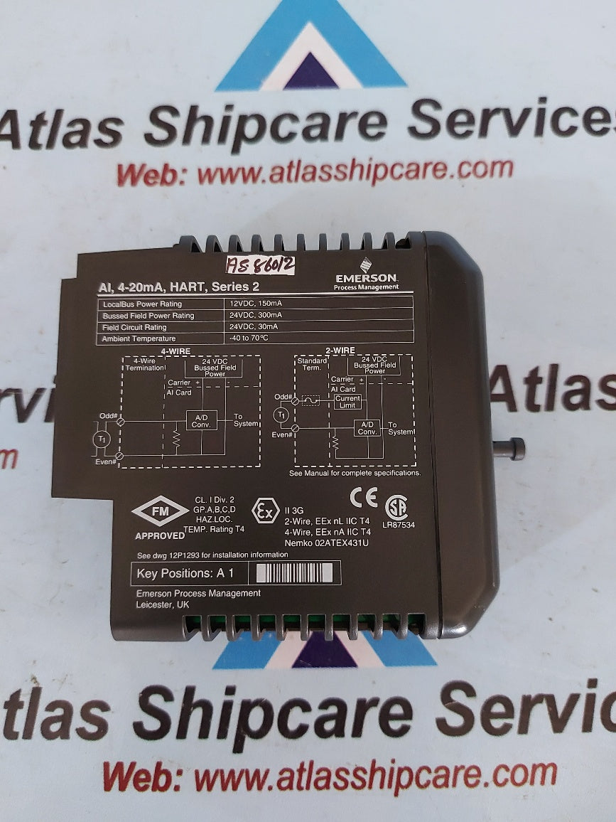 Fisher-Rosemount KJ3222X1-BA1 AI 4-20mA Analog Input Module