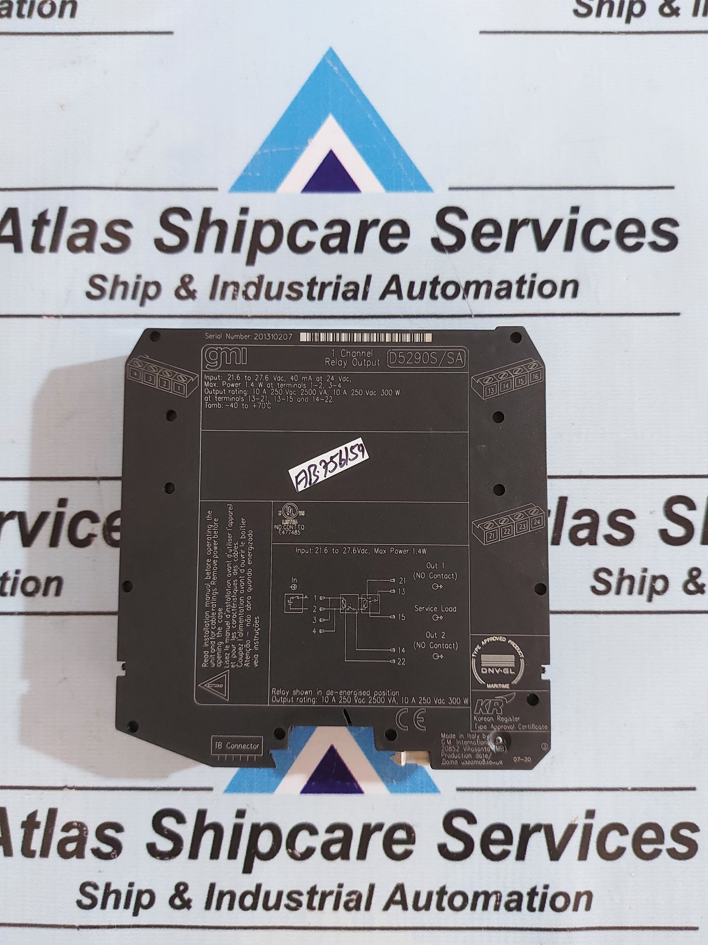 G.M.INTERNATIONAL D5290S/5A 1 CHANNEL RELAY OUTPUT MODULE