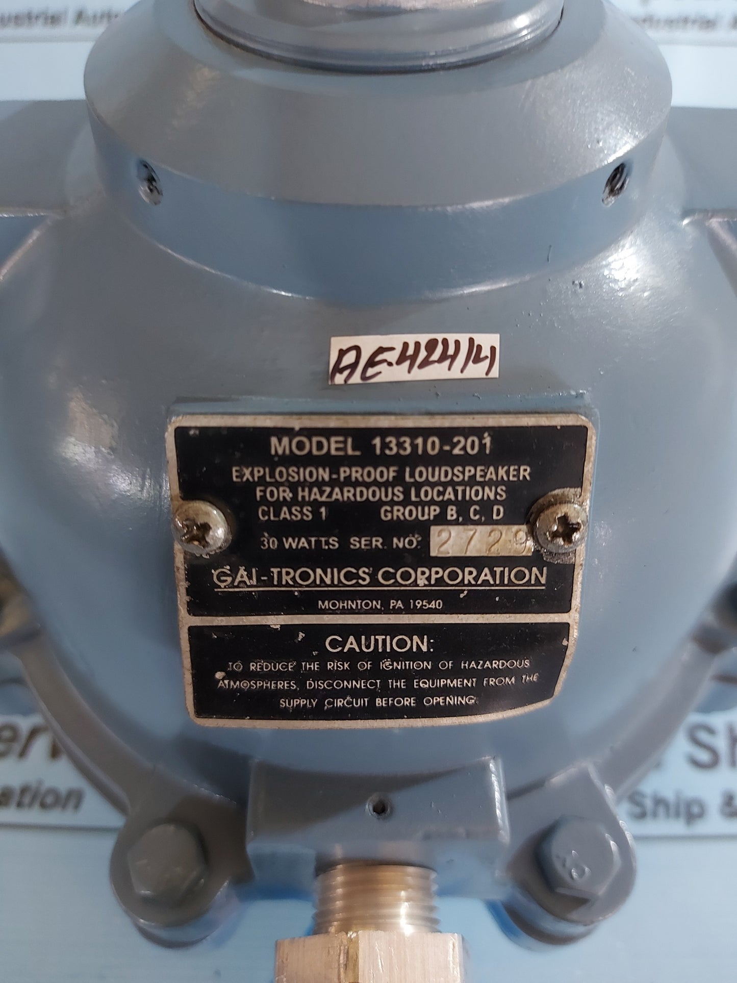 GAI-TRONICS 13310-201 EXPLOSION-PROOF LOUDSPEAKER