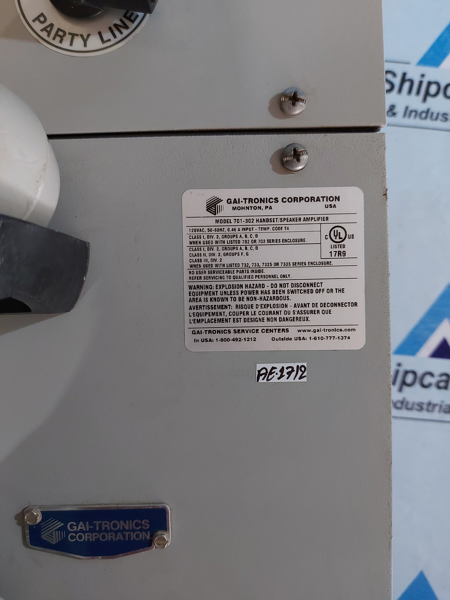 GAI-TRONICS 701-302 HANDSET/SPEAKER AMPLIFIER