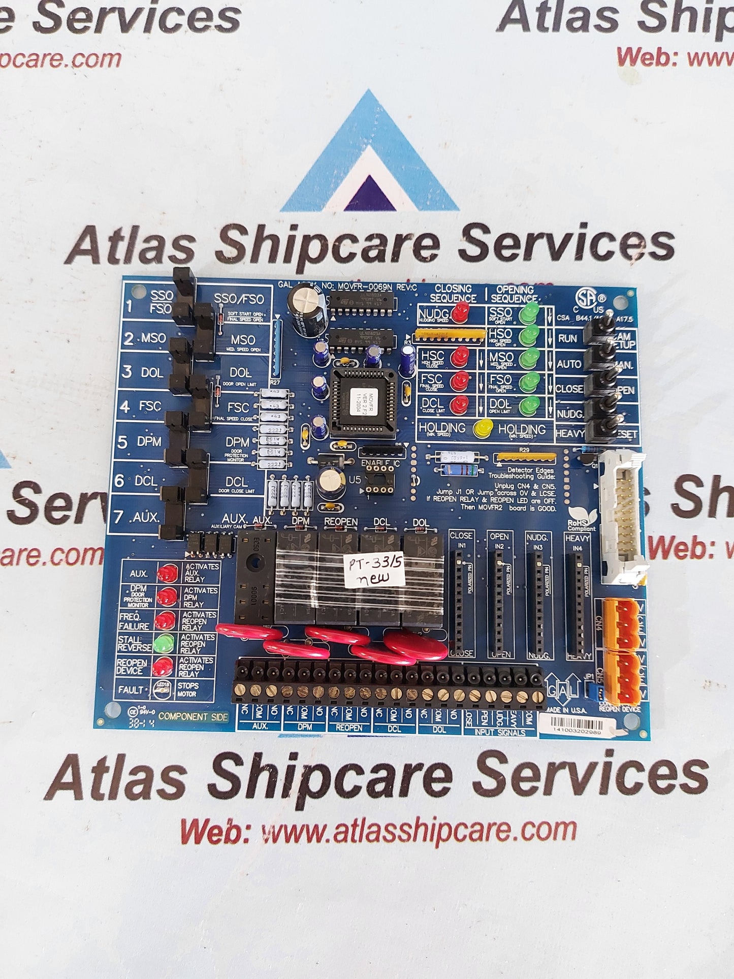 GAL MOVRF-0069N ELEVATOR DOOR CONTROL CIRCUIT CARD BOARD