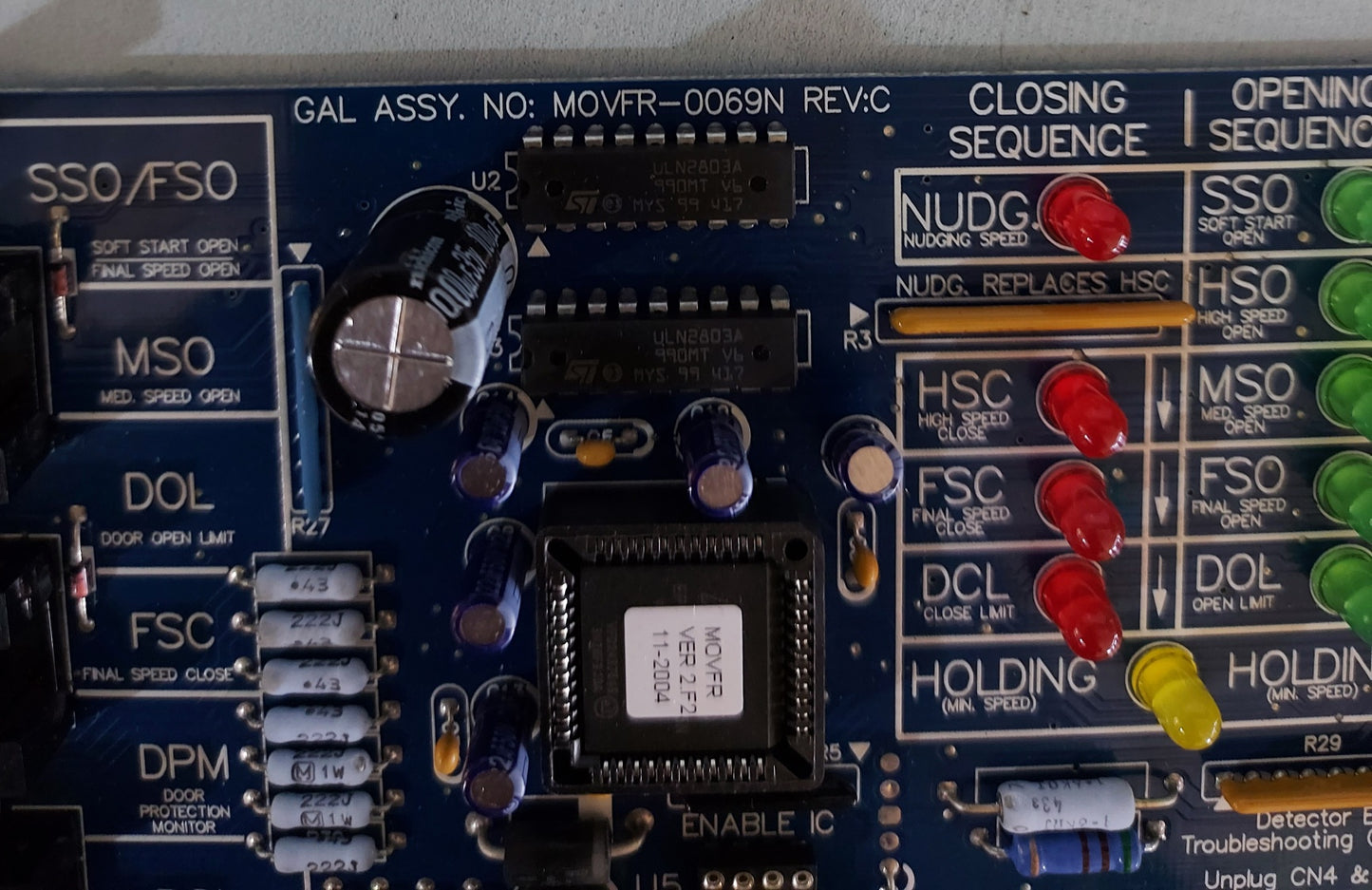 GAL MOVRF-0069N ELEVATOR DOOR CONTROL CIRCUIT CARD BOARD
