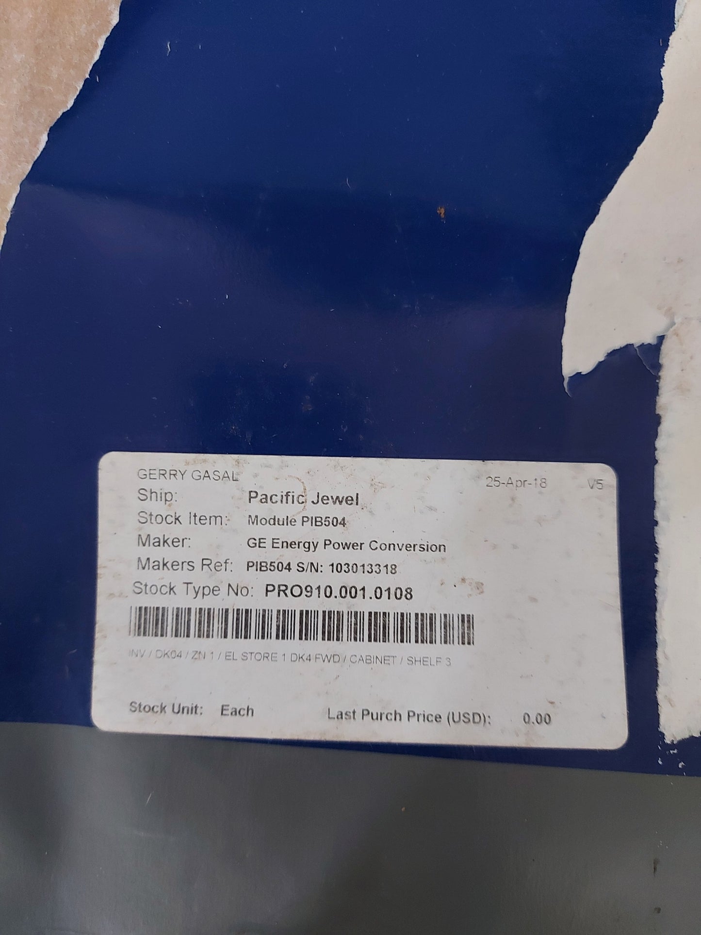 GE ALSTOM PIB504 FIBER OPTIC INTERFACE BOARD