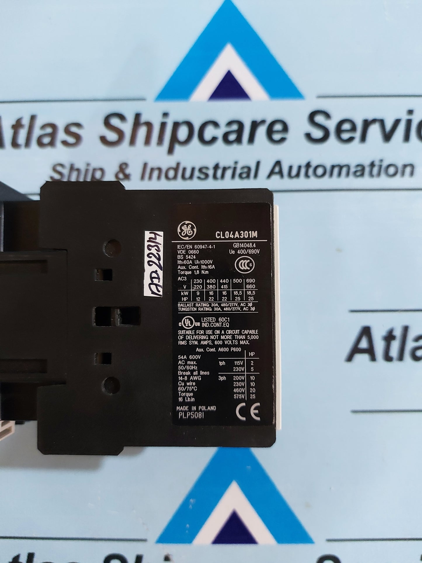 GE CL04A301M6 3-POLE CONTACTOR 220V