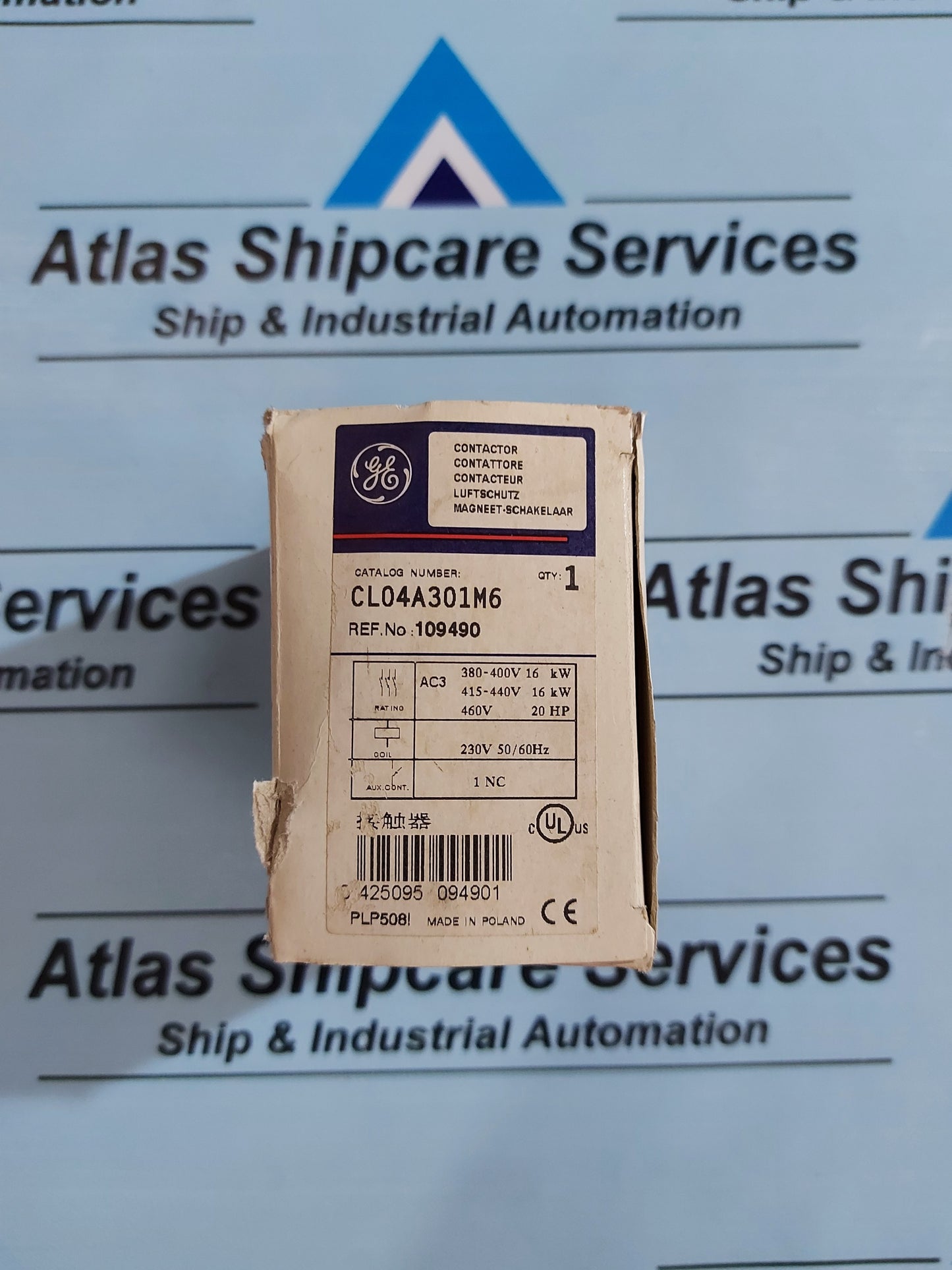 GE CL04A301M6 3-POLE CONTACTOR 220V