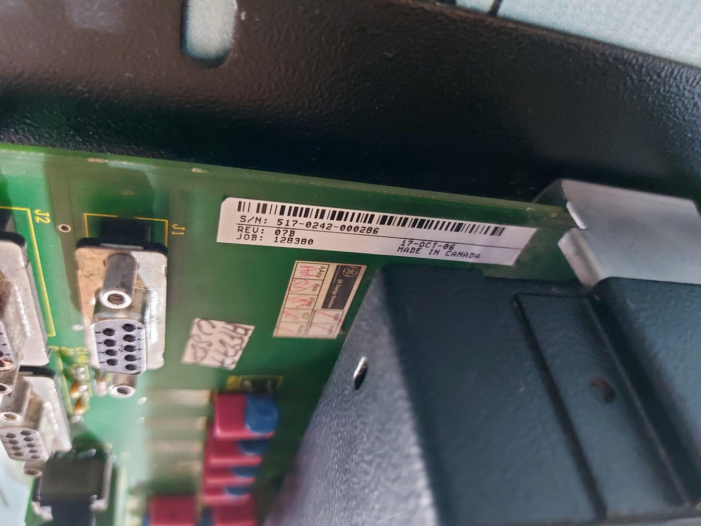 GE ENERGY SERVICES WESDAC D20 KHV LOGIC PANEL P/N 508-0102-00289