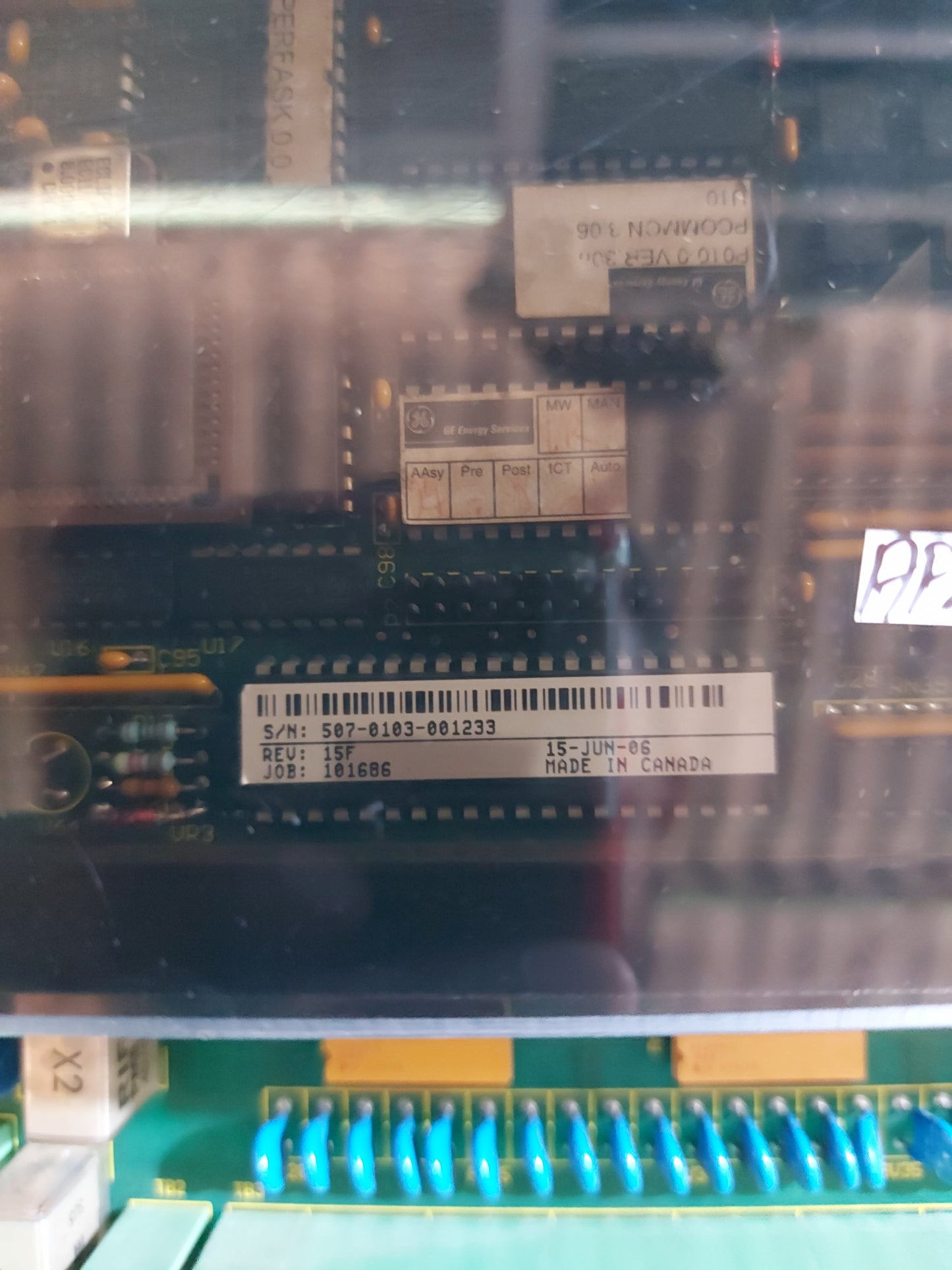 GE ENERGY SERVICES WESDAC D20 SHV2 LOGIC PANEL P/N 507-0103-001233