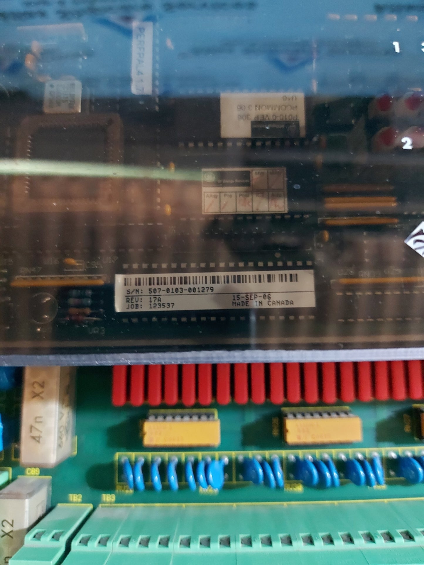 GE ENERGY SERVICES WESDAC D20 SHV2 LOGIC PANEL P/N 507-0103-001279