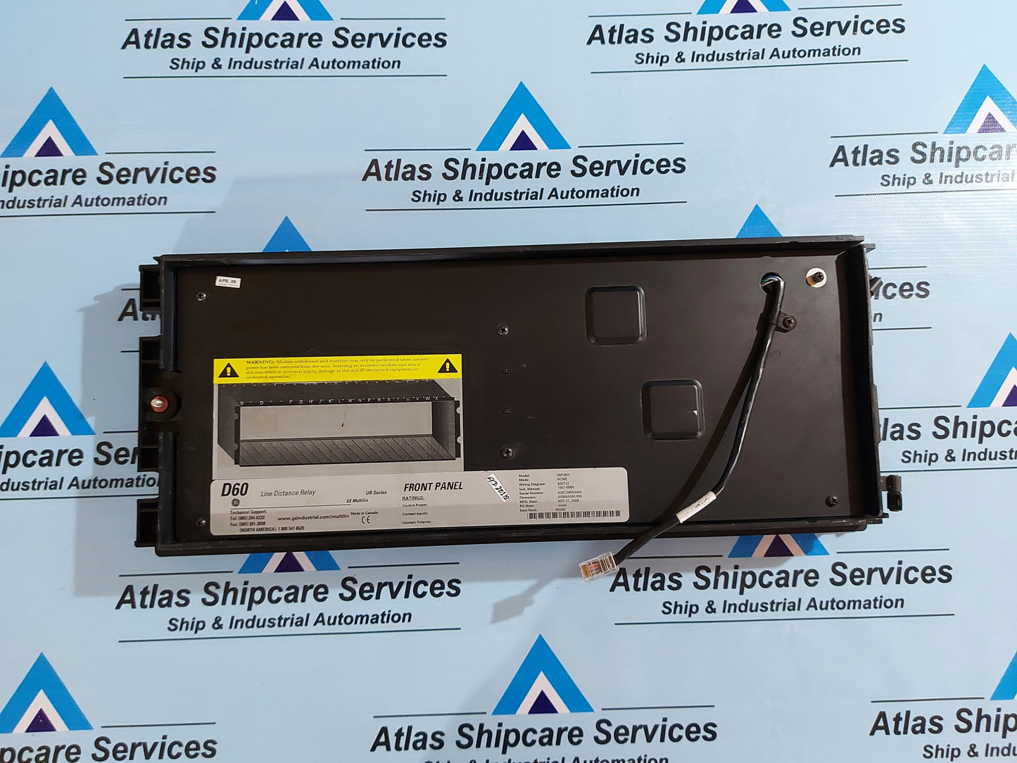 GE MULTILIN D60 LINE DISTANCE PROTECTION SYSTEM D6P3KH FRONT PANEL 1601-0089