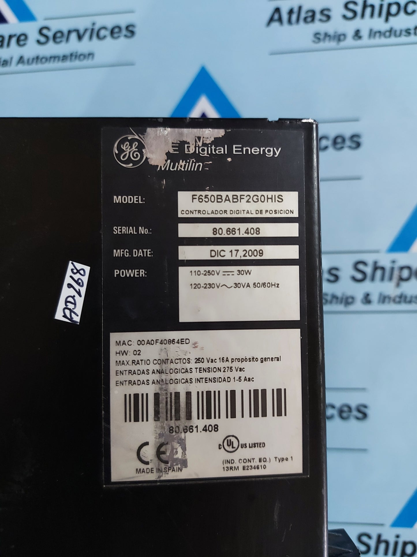 GE MULTILIN F650BABF2G0HIS DIGITAL POSITION CONTROLLER