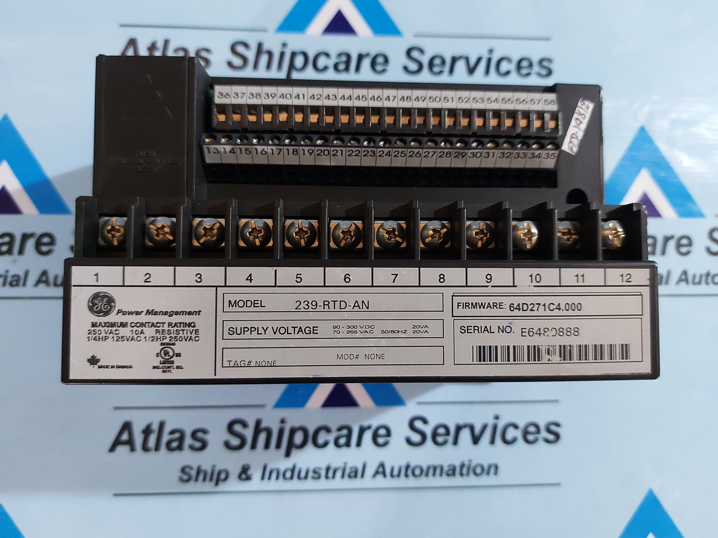 GENERAL ELECTRIC 239-RTD-AN 239 MOTOR PROTECTION RELAY