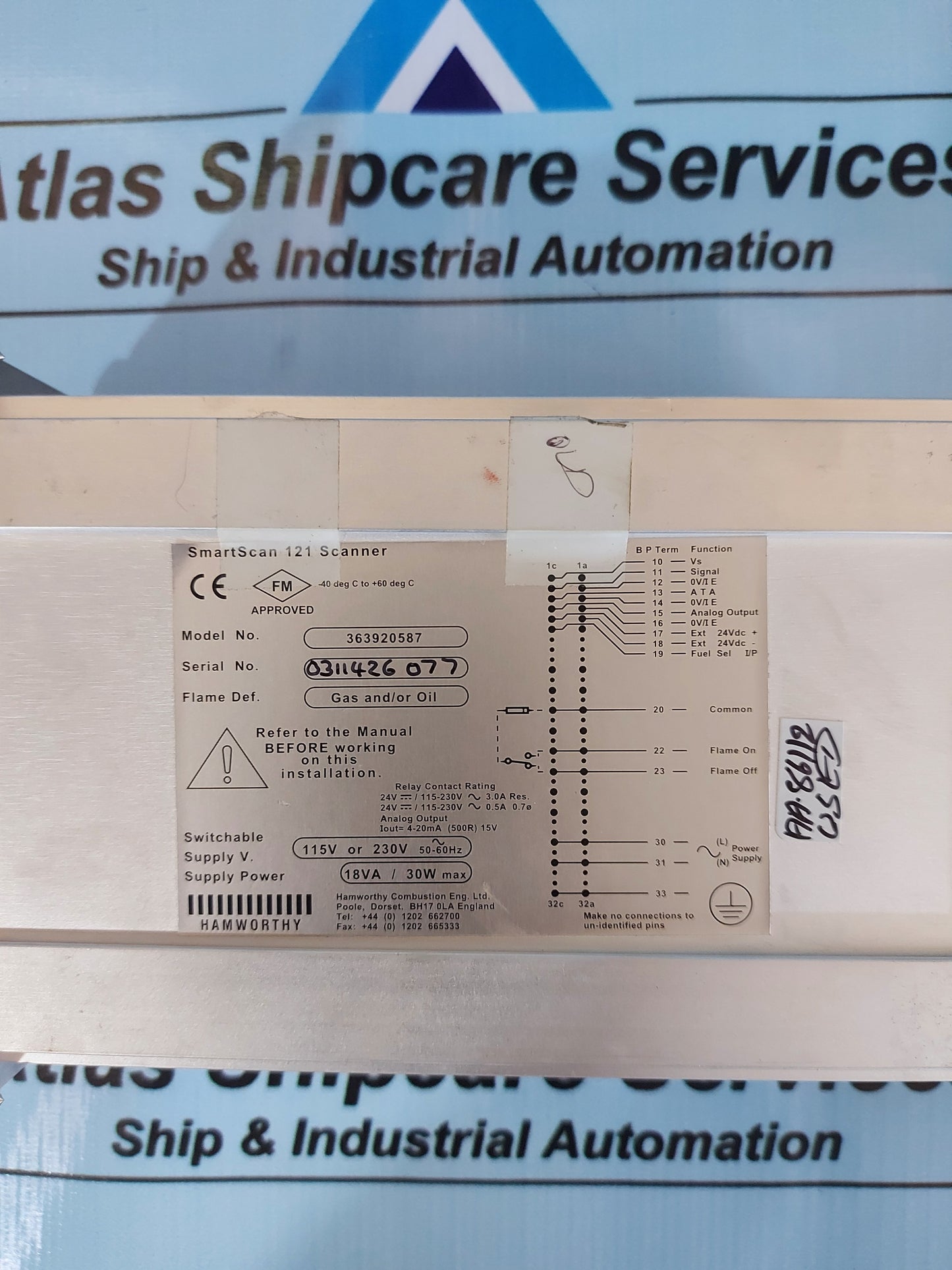 HAMWORTHY SMARTSCAN 121 FLAME SCANNER 363920587