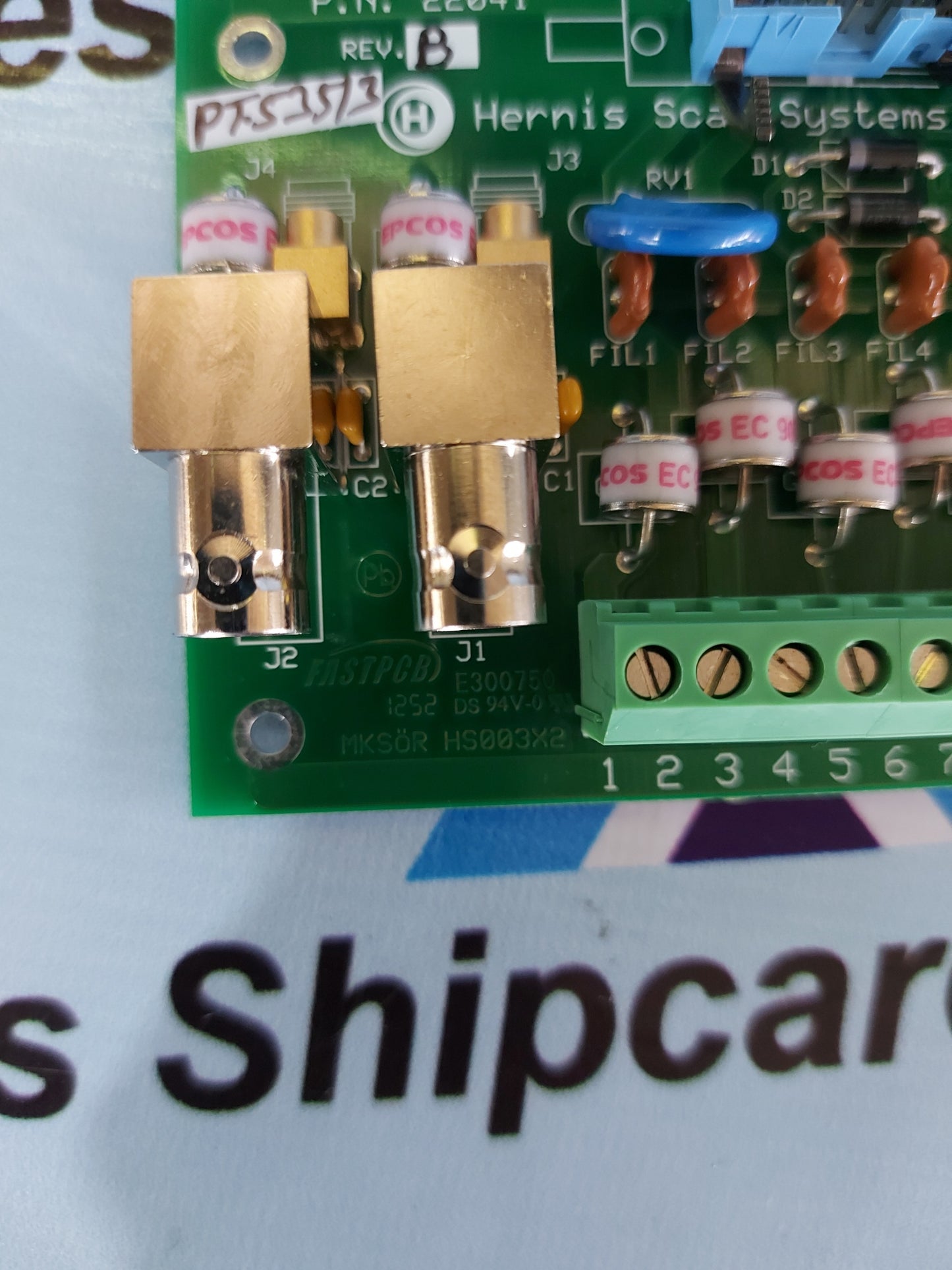 HERNIS SCAN SYSTEM A/S 22041 REV.B FASTPCB E300750 MkSOR HS003X2 CCTV PCB BOARD