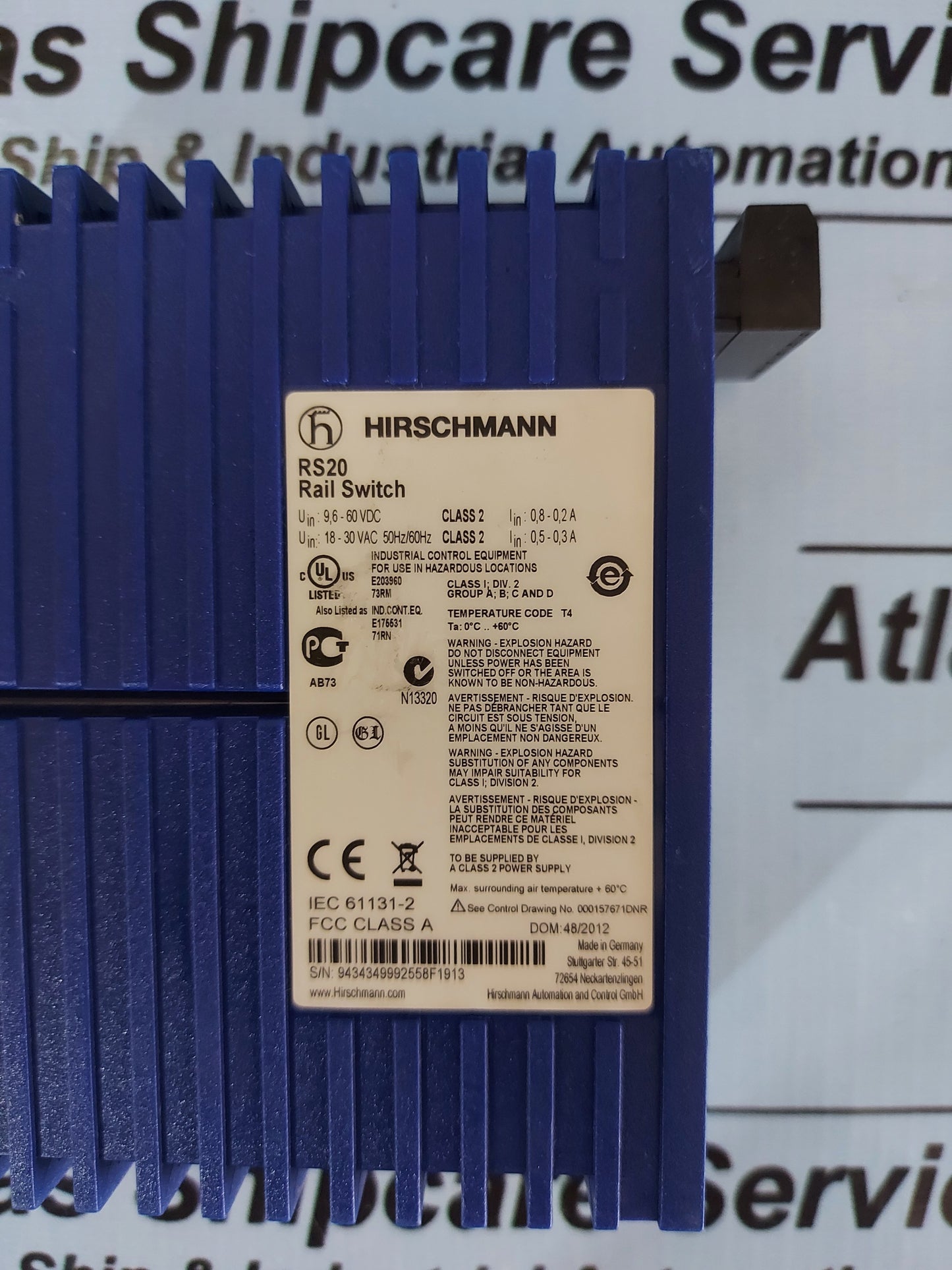 HIRSCHMANN RS20 RS20-0400M2M2SDHEHH07.1.01 RAIL SWITCH
