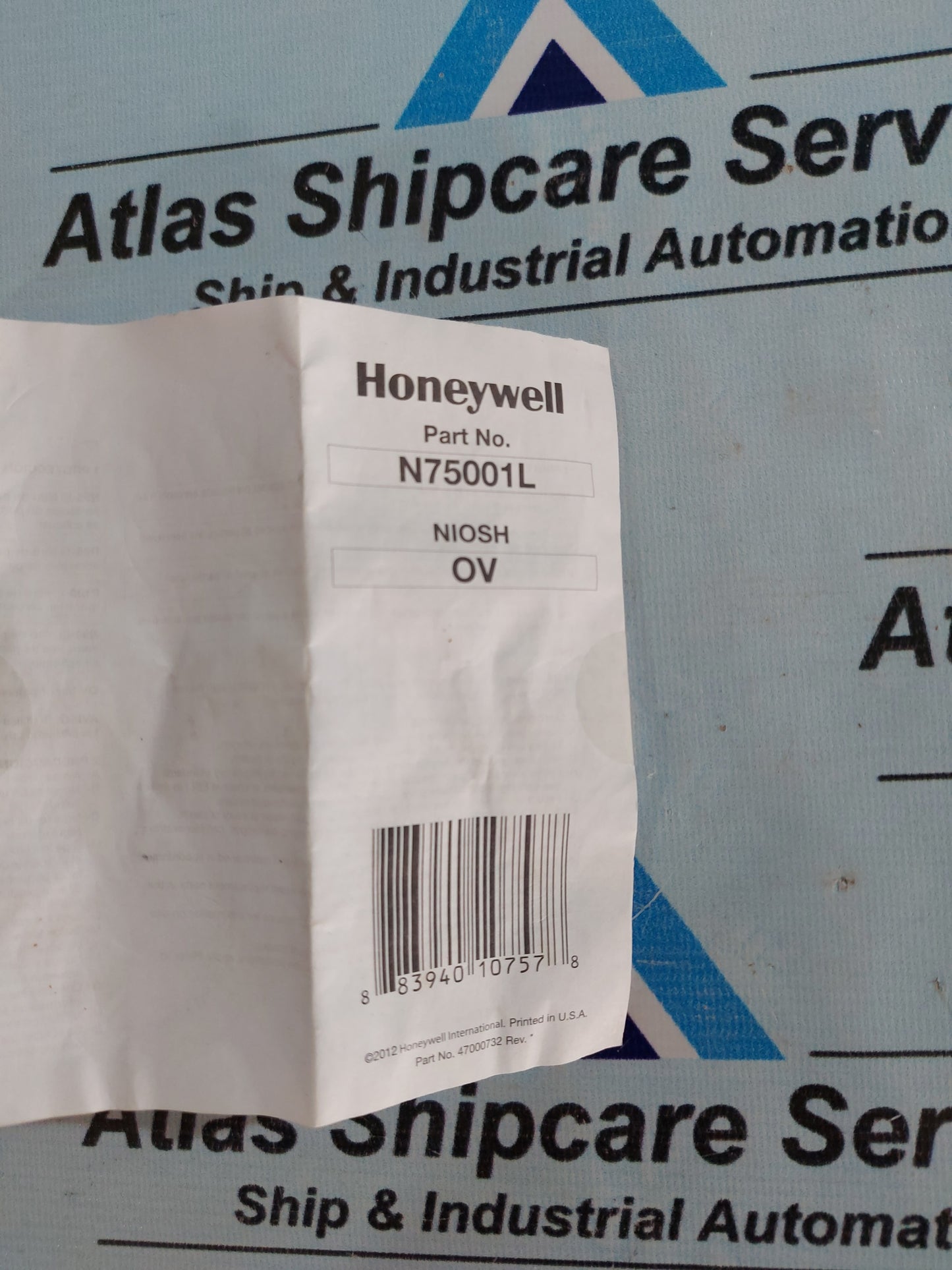 HONEYWELL NORTH N75001L ORGANIC VAPOR CARTRIDGE