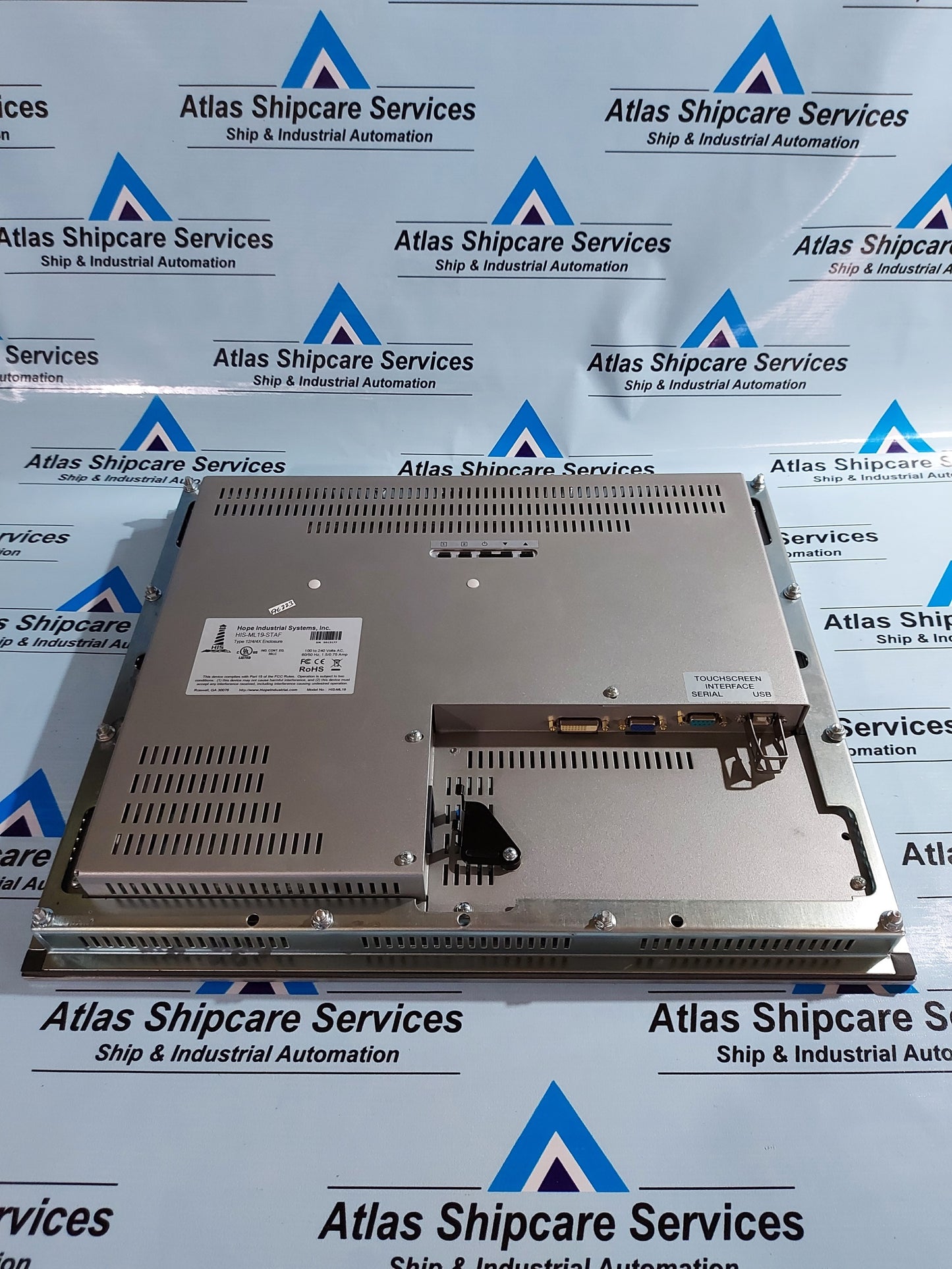 HOPE INDUSTRIAL SYSTEMS HIS-ML19-STAF OPERATOR INTERFACE TOUCHSCREEN HMI PANEL