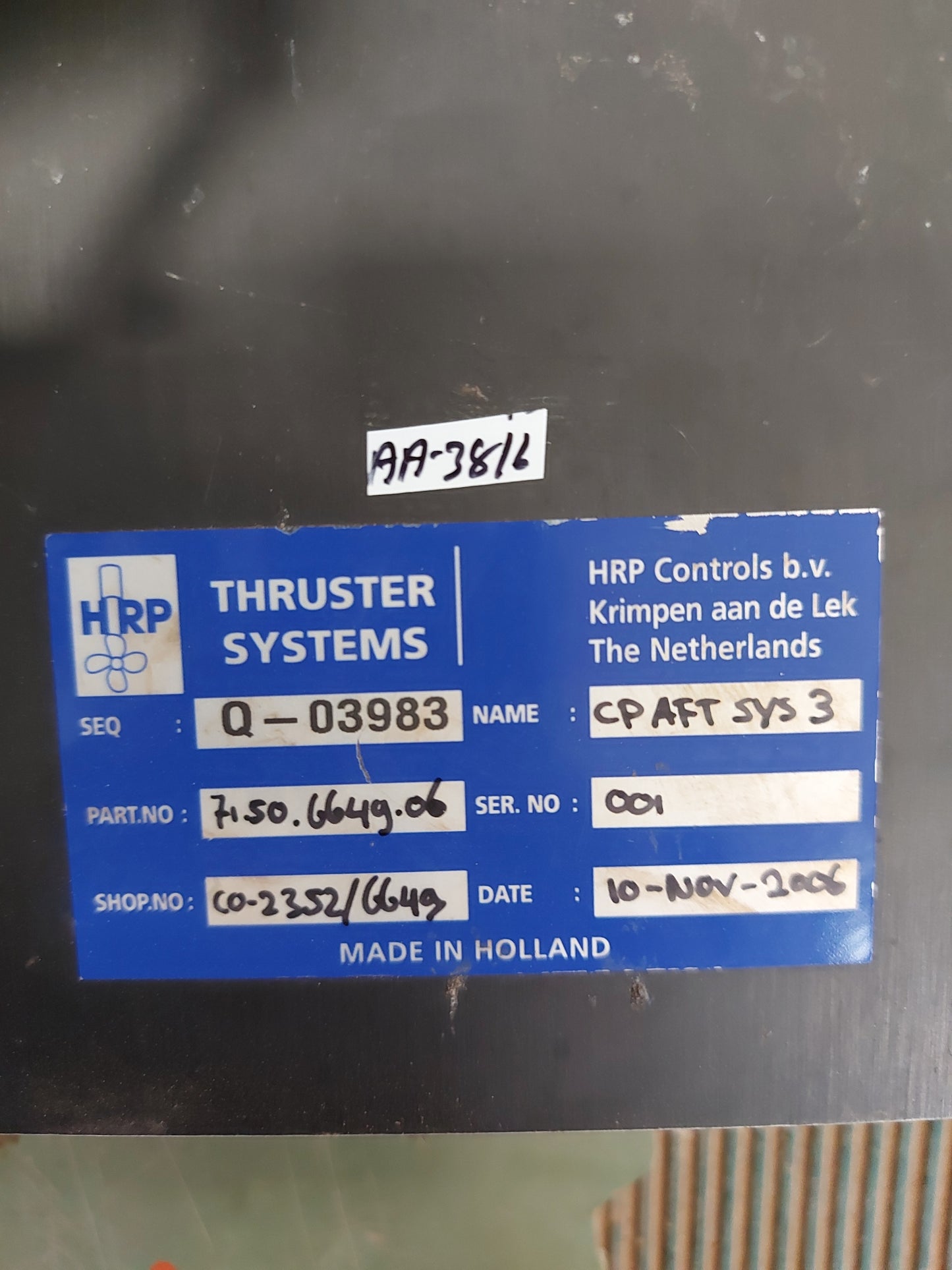 HRP TTCS 41M THRUSTER SYSTEM