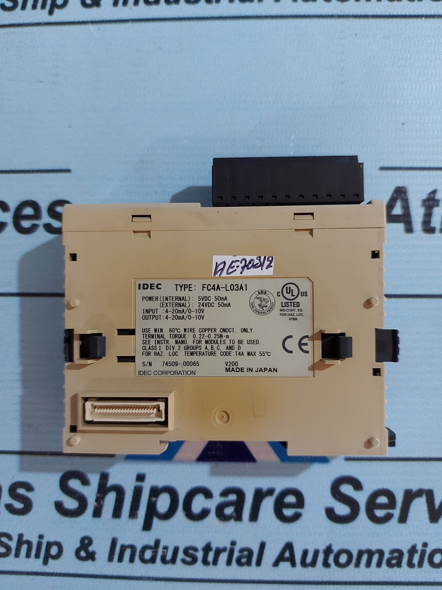 IDEC FC4A-L03A1 ANALOG I/O MODULE