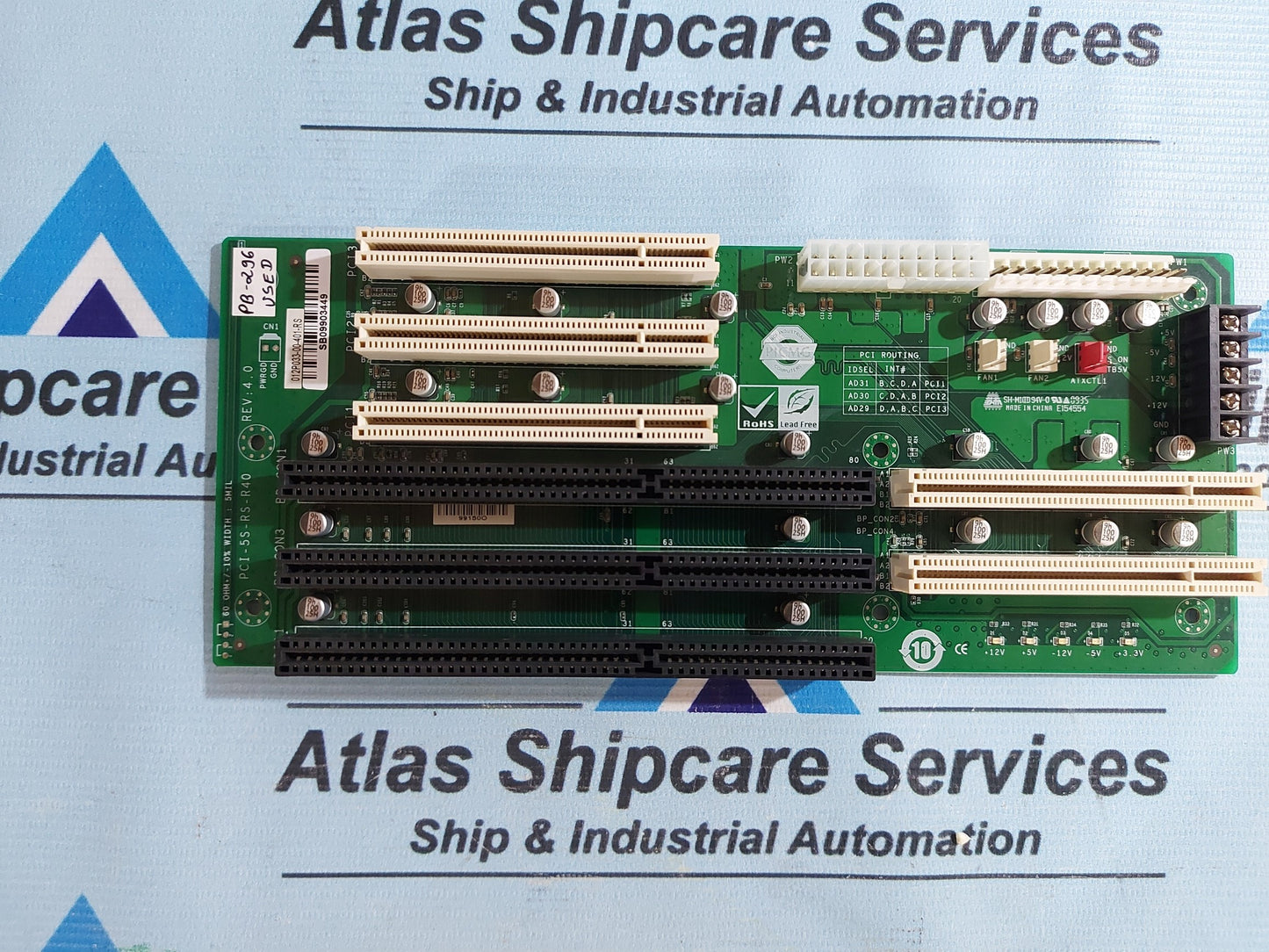 IEI PCI-5S-RS-R40 PCI BACK PLANE PCB CARD PB296