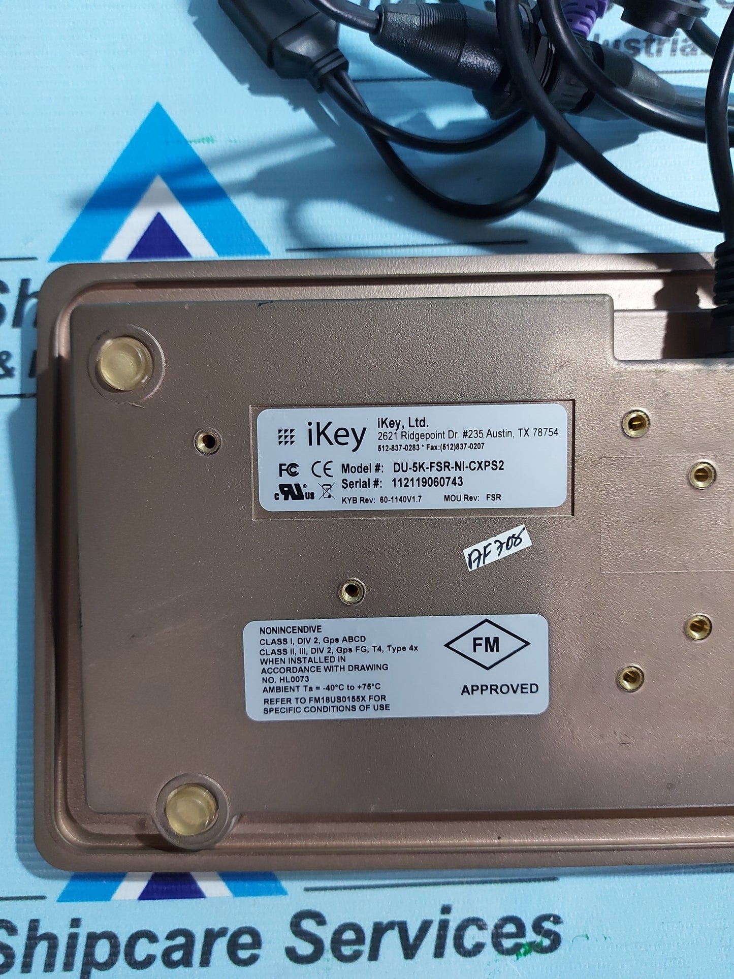 IKEY DU-5K-FSR-NI-CXPS2 NONINCENDIVE KEYBOARD