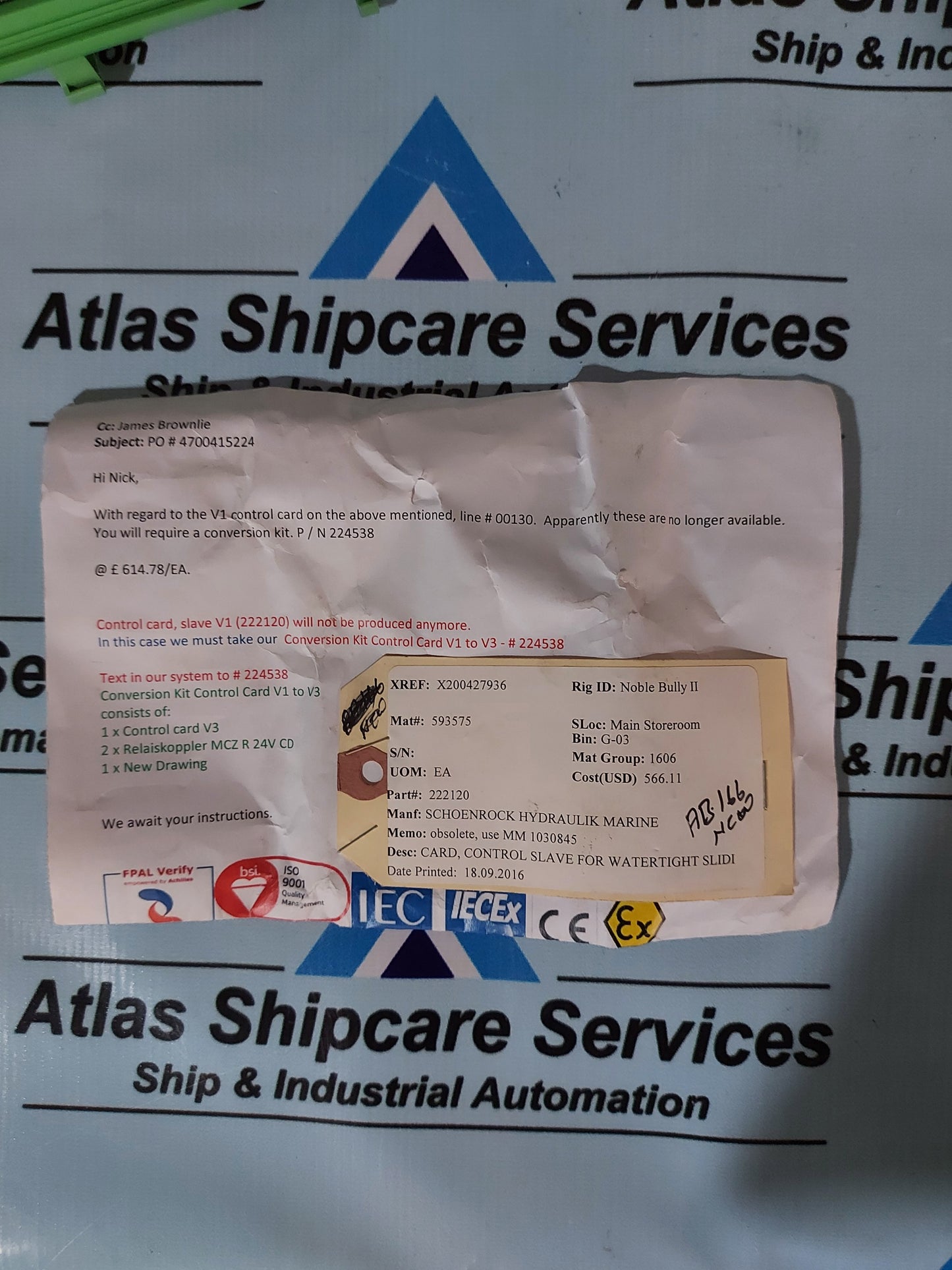 IMS CONTROLCARD VER. 2.1 WATERTIGHT DOOR