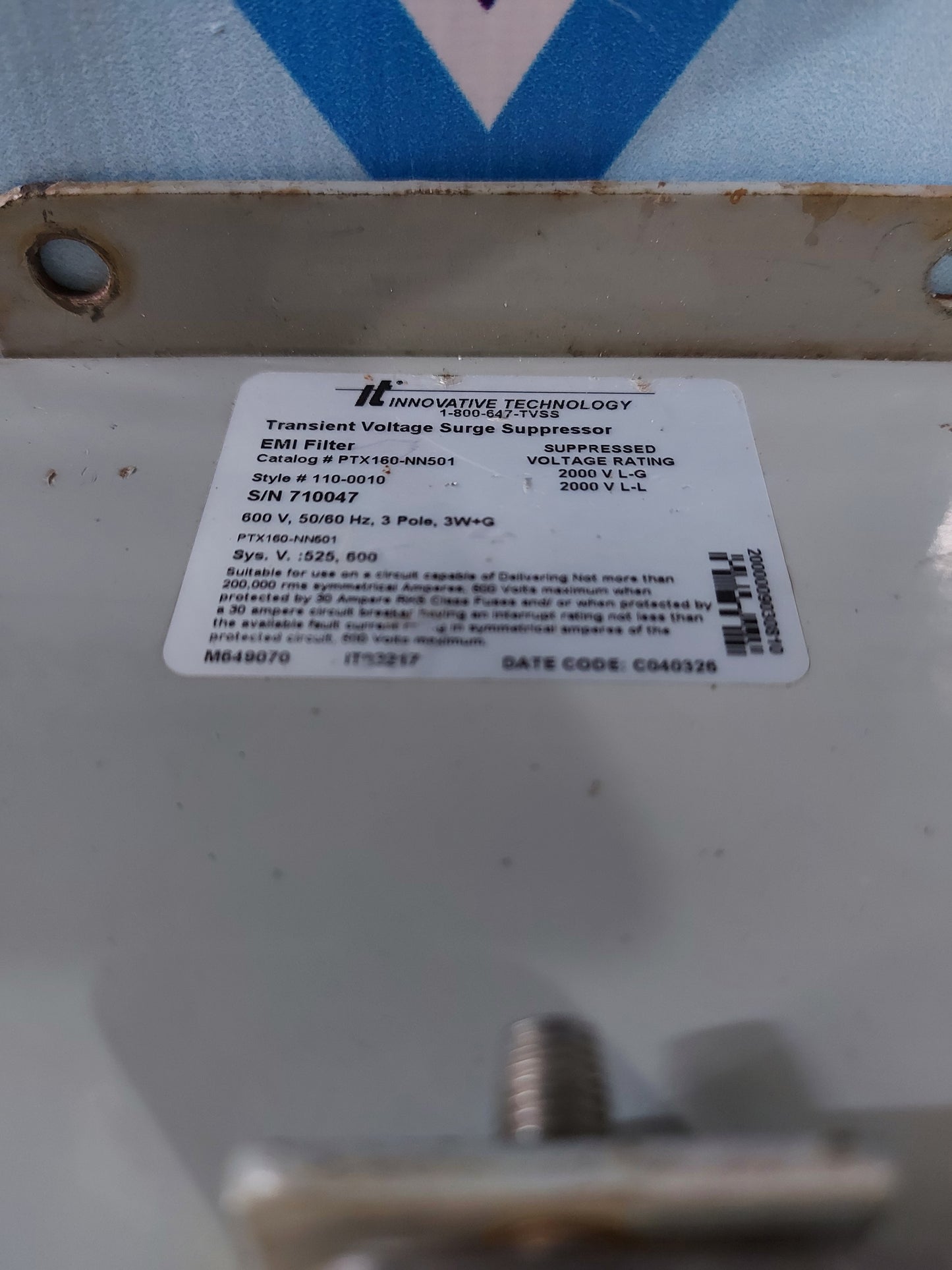 INNOVATIVE TECHNOLOGY PRX160-NN501 TRANSIENT VOLTAGE SURGE SUPPRESSOR