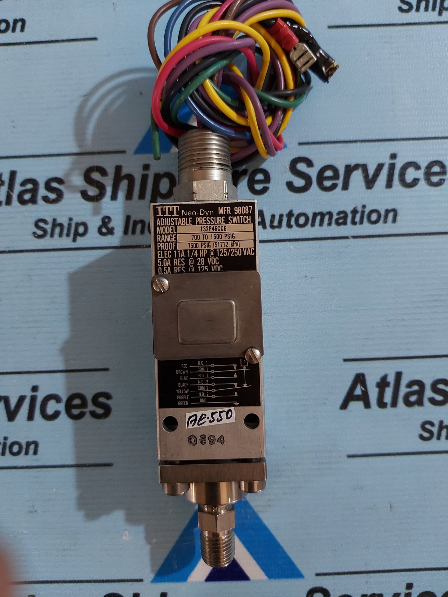 ITT NEO-DYN 132P46CC6 ADJUSTABLE PRESSURE SWITCH