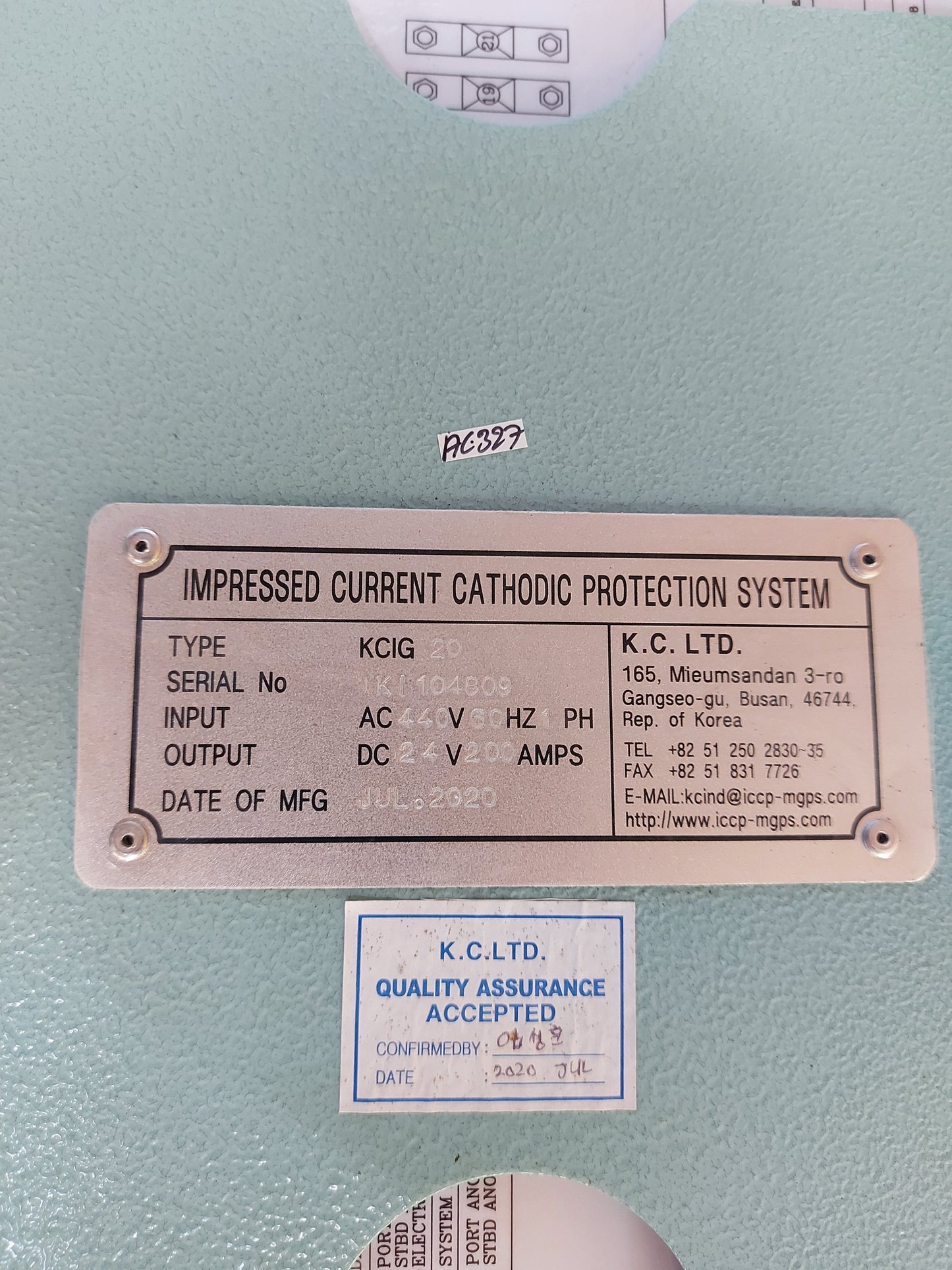 K.C. LTD. KCIG 20 I.C.C.P SYSTEM IMPRESSED CURRENT CATHODIC PROTECTION SYSTEM