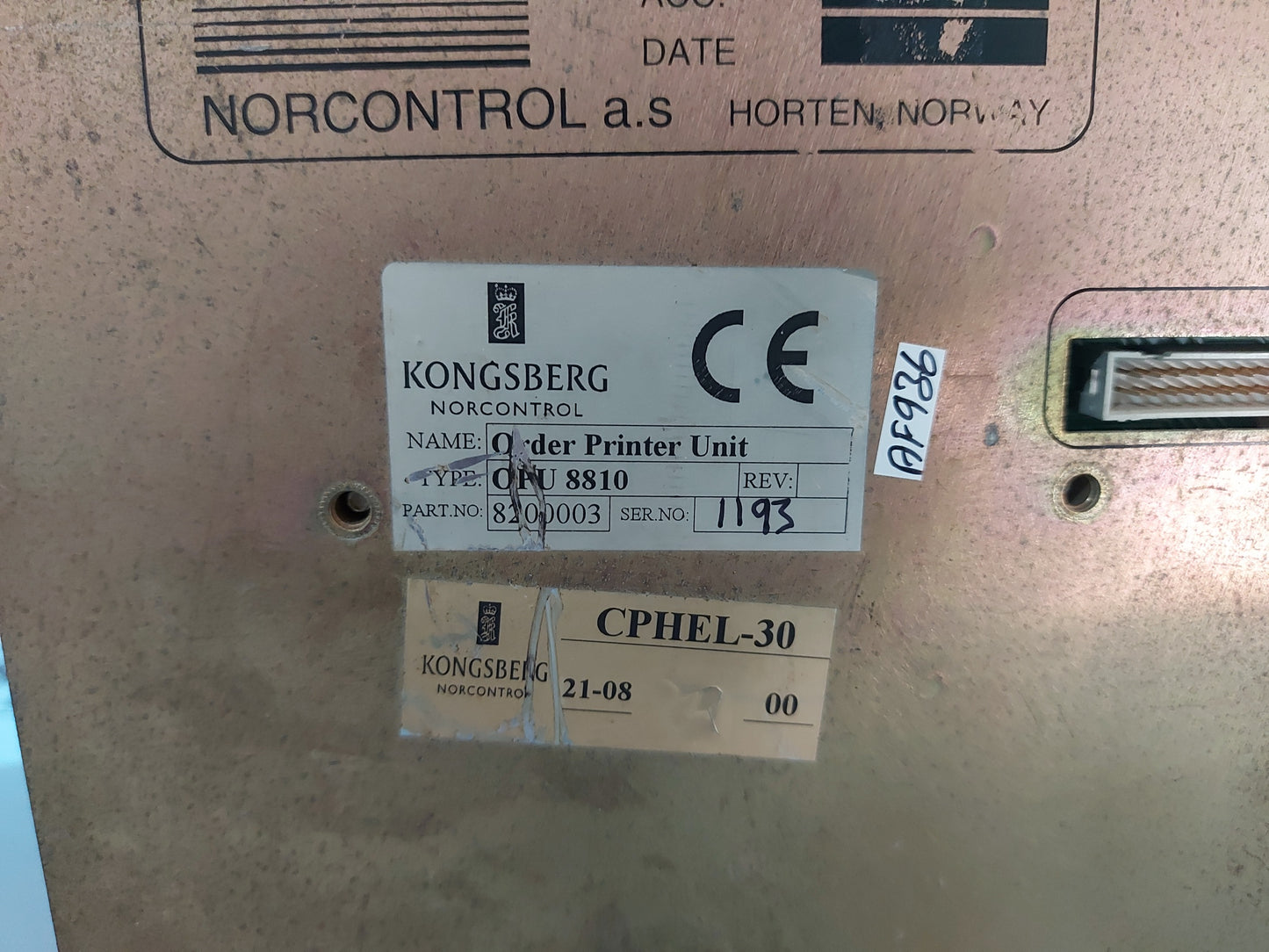 KONGSBERG NORCONTROL OPU-8810 ORDER PRINTER UNIT
