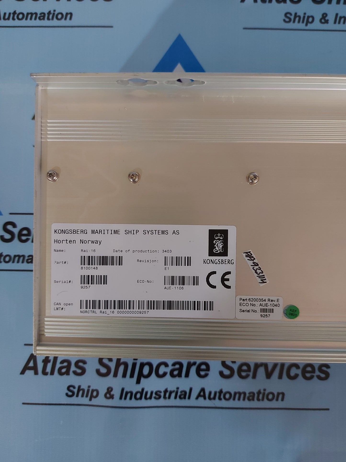 KONGSBERG RAI-16 8100148 REMOTE ANALOGUE INPUT MODULE REV.E1