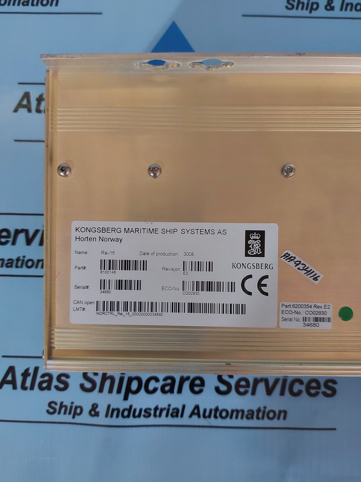 KONGSBERG RAI-16 8100148 REMOTE DIGITAL INPUT MODULE REV.E3