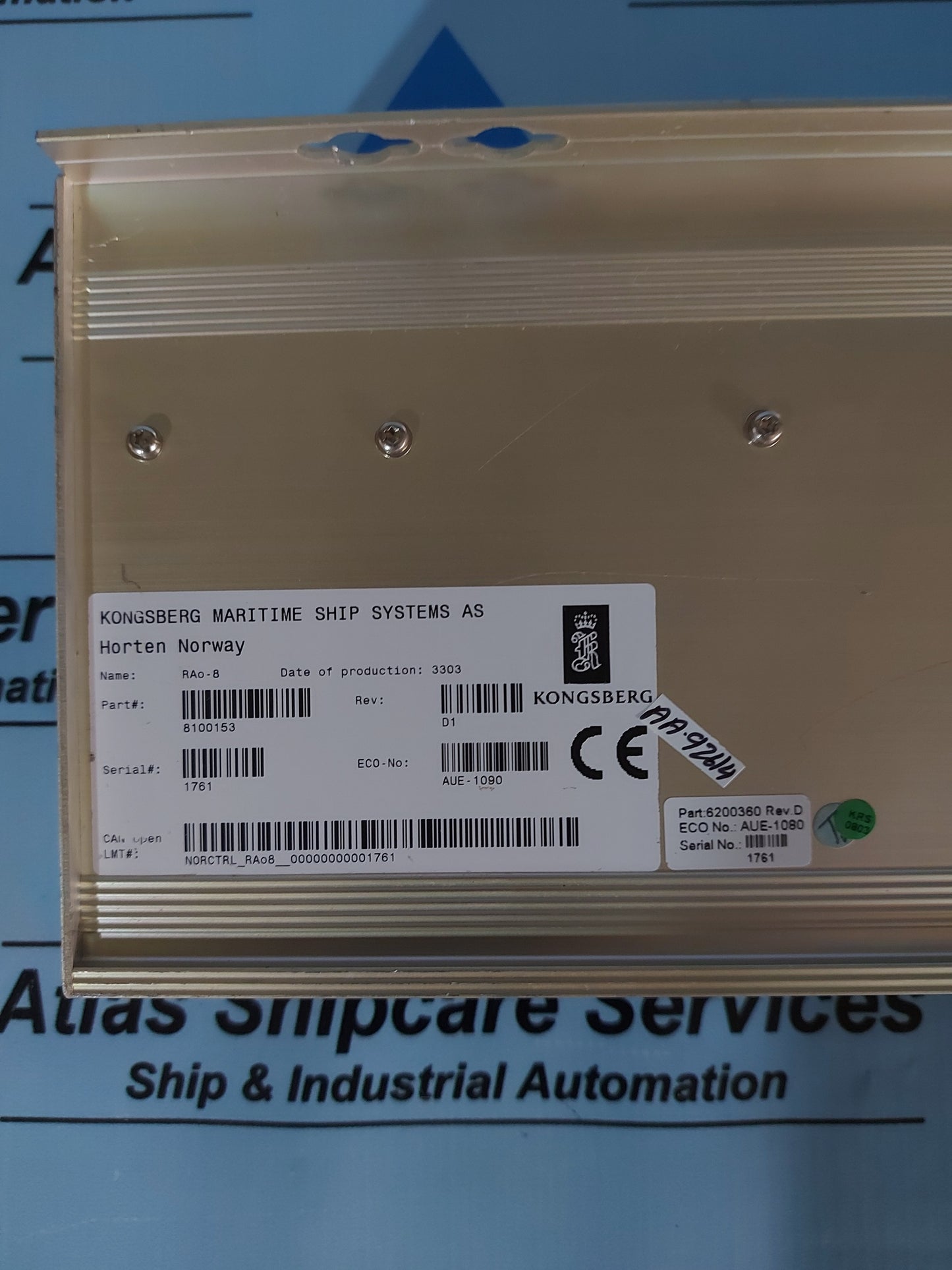 KONGSBERG RAO-8 8100153 REMOTE ANALOG OUTPUT MODULE REV.D1