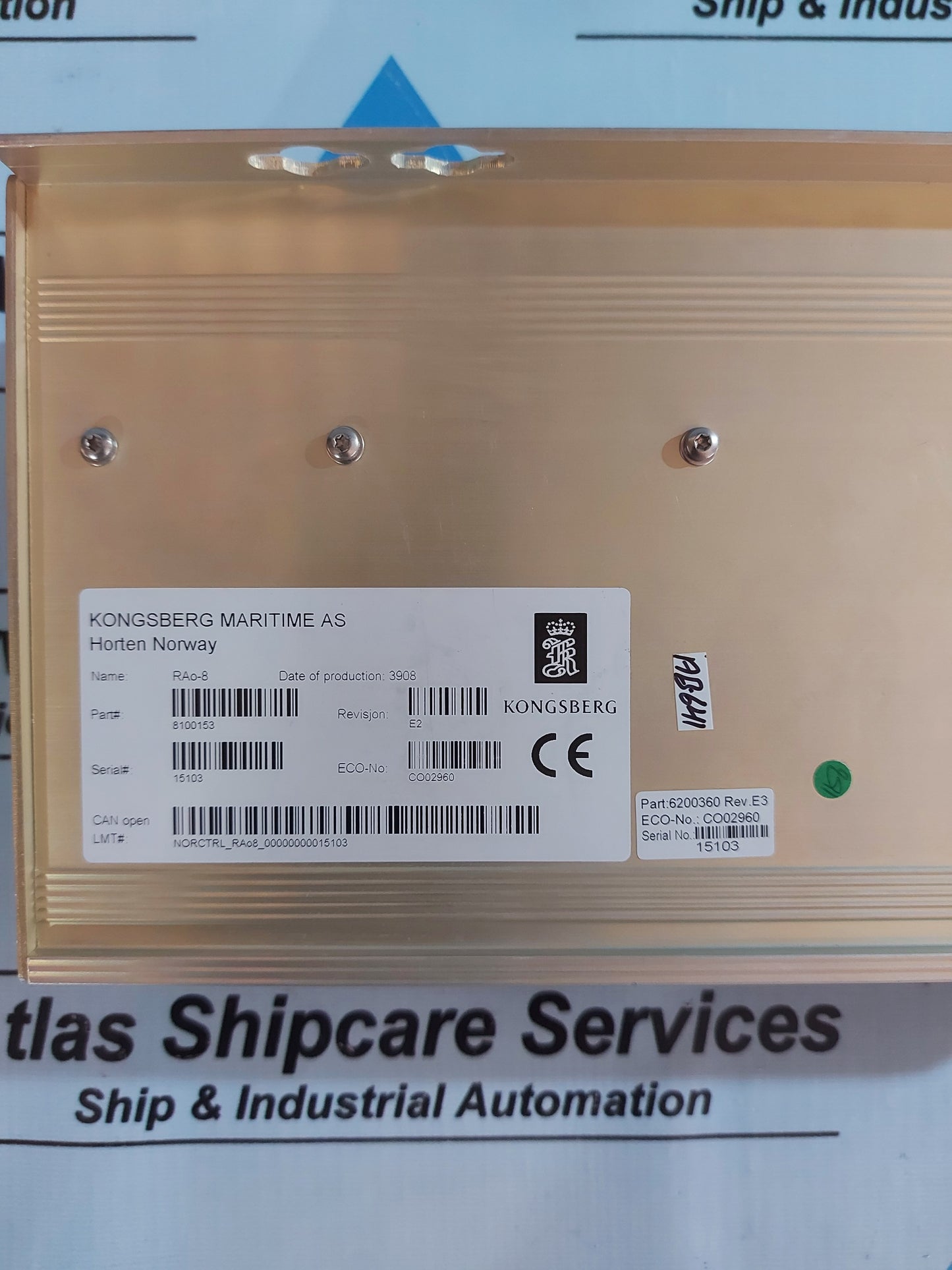 KONGSBERG RAo-8 8100153 REMOTE ANALOG OUTPUT MODULE REV.E2