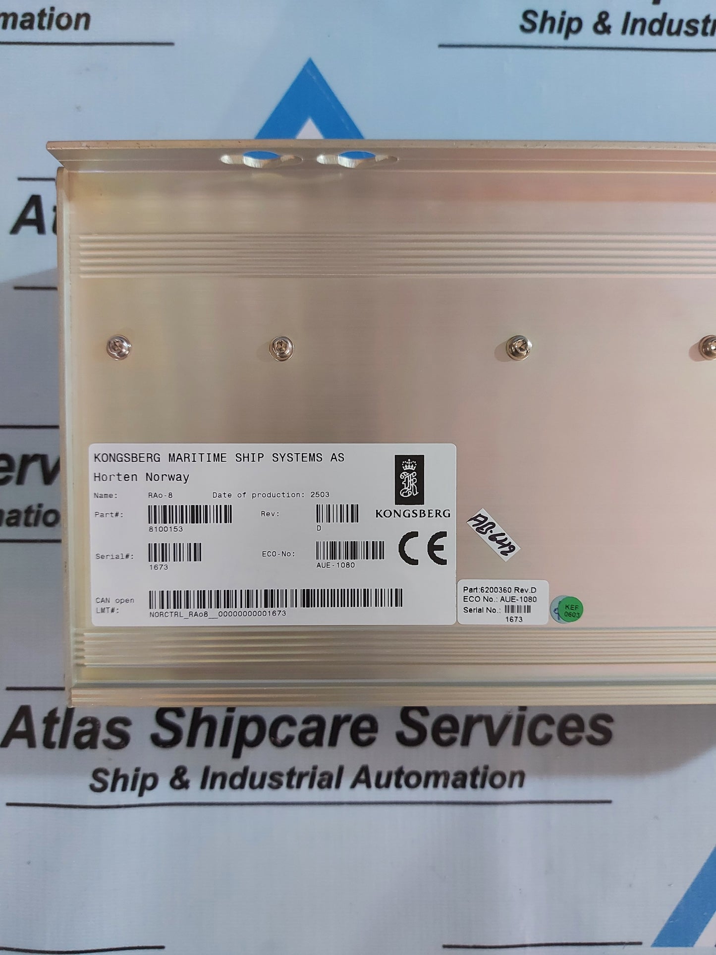 KONGSBERG RAo-8 8100153 REMOTE ANALOG OUTPUT MODULE REV.D