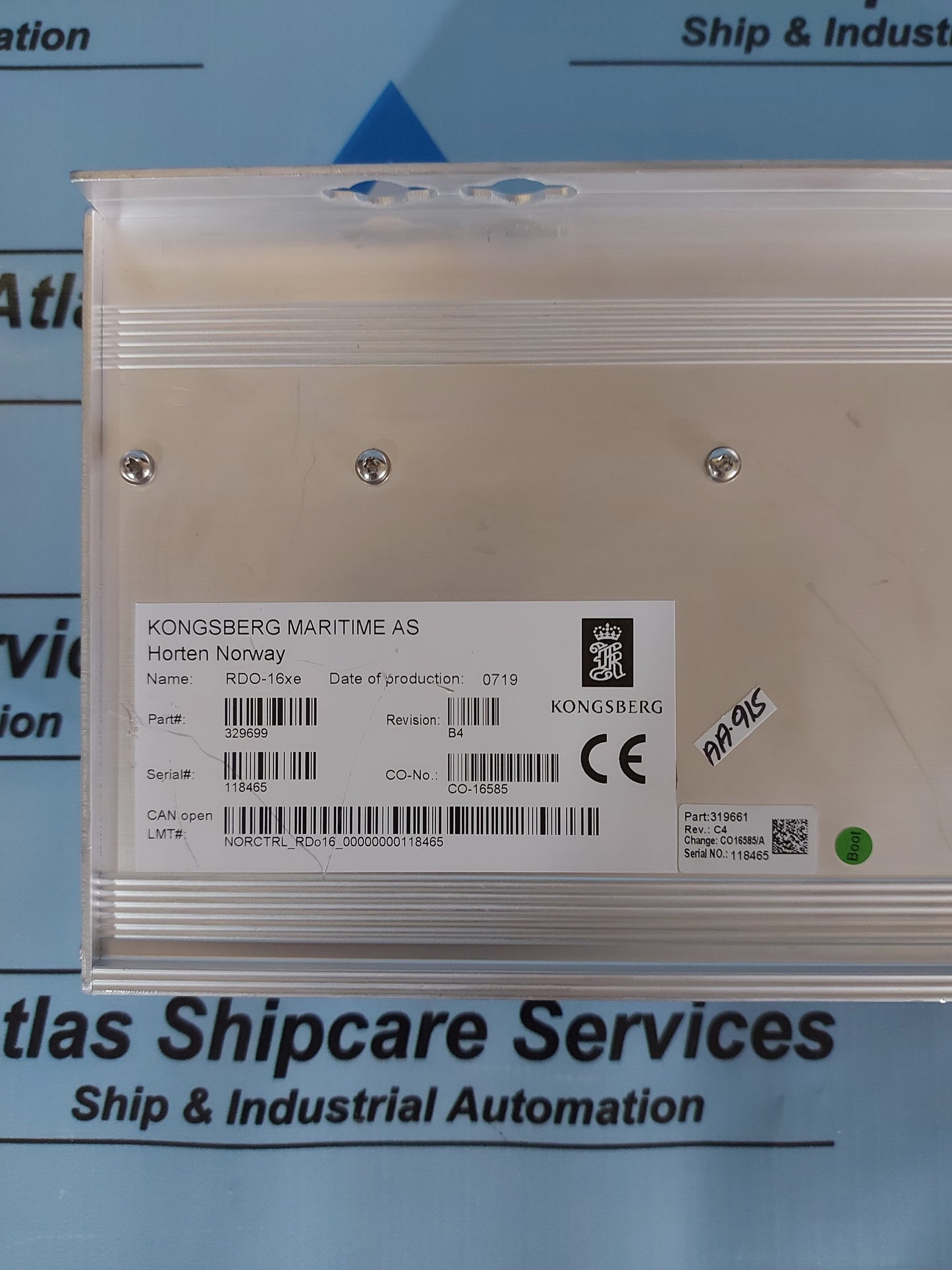 KONGSBERG RDO-16xe 329699 REMOTE DIGITAL OUTPUT MODULE REV.B4