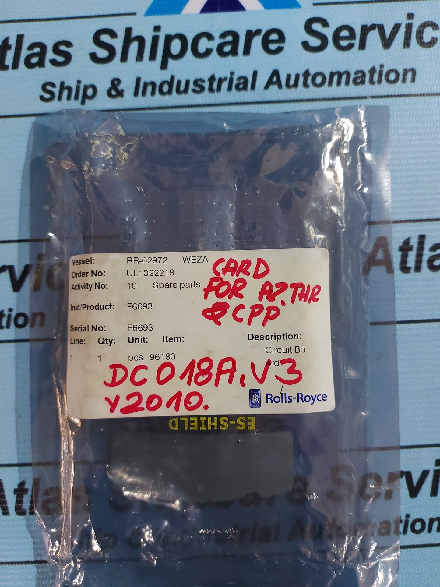 LIAAEN HELITRON DC0018A SUPERVISOR CARD