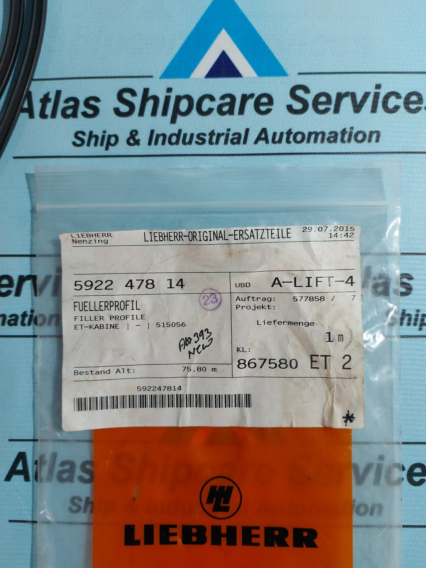 LIEBHERR 5922 478 14 FILLER PROFILE AG393