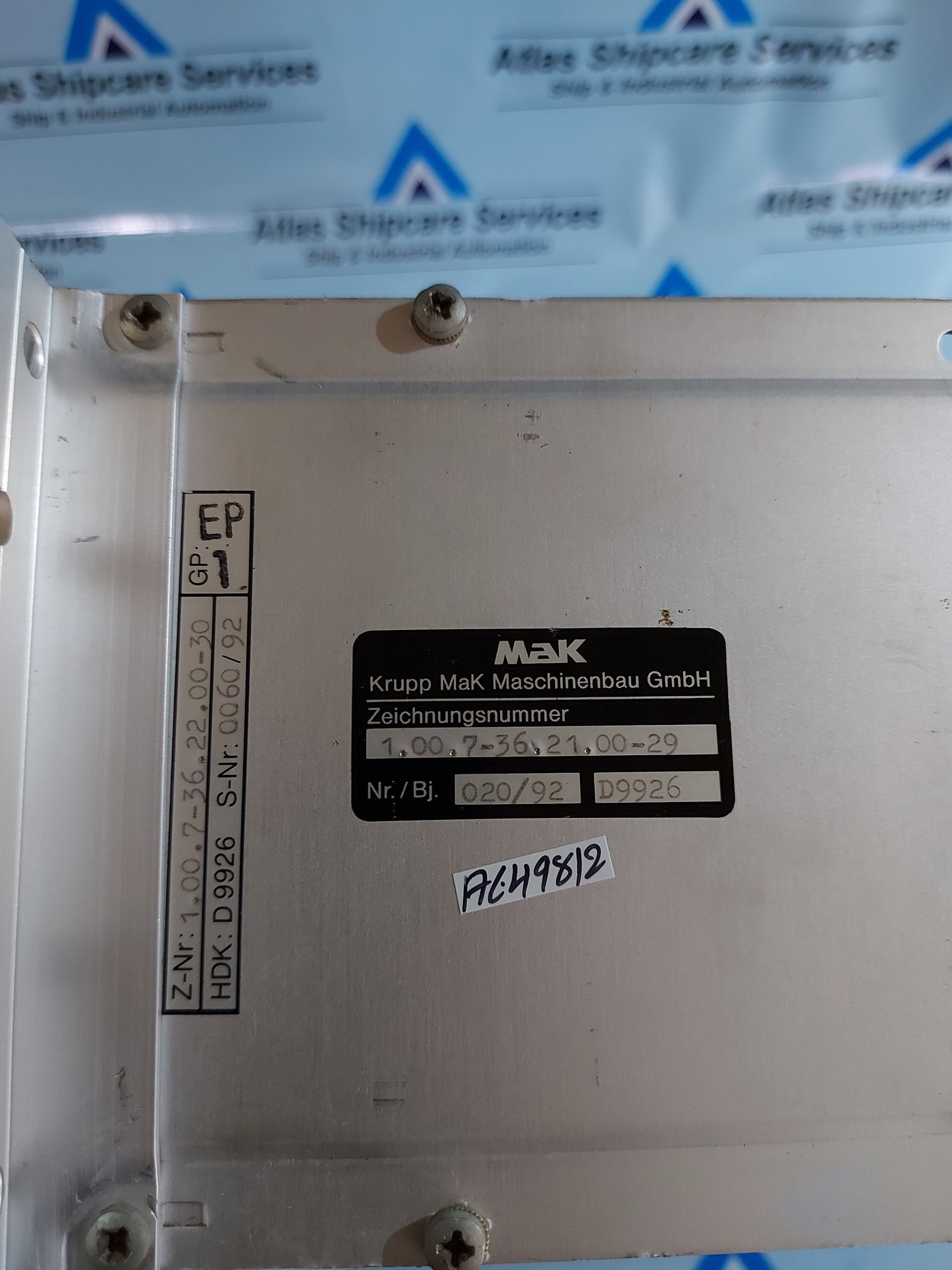 MAK 1.00.7-36.21.00-29 MASCHINENBAU GMBH PCB CIRCUIT CONTROL PANEL