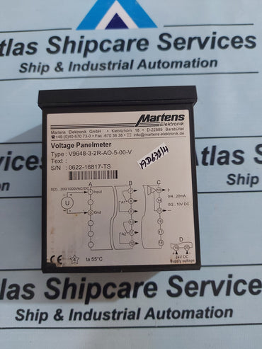MARTENS V9648-3-2R-AO-5-00-V VOLTAGE PANELMETER