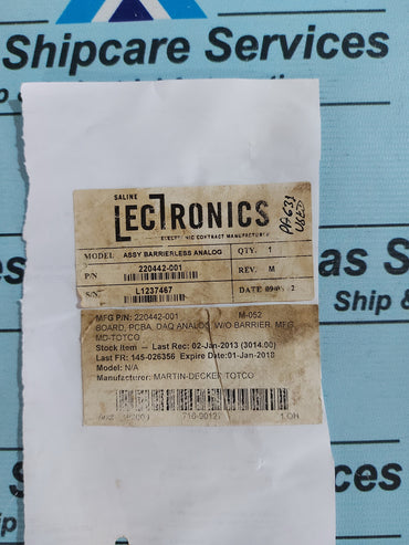 M/D TOTCO 40219505 FAB REV.B ANALOG BOARD