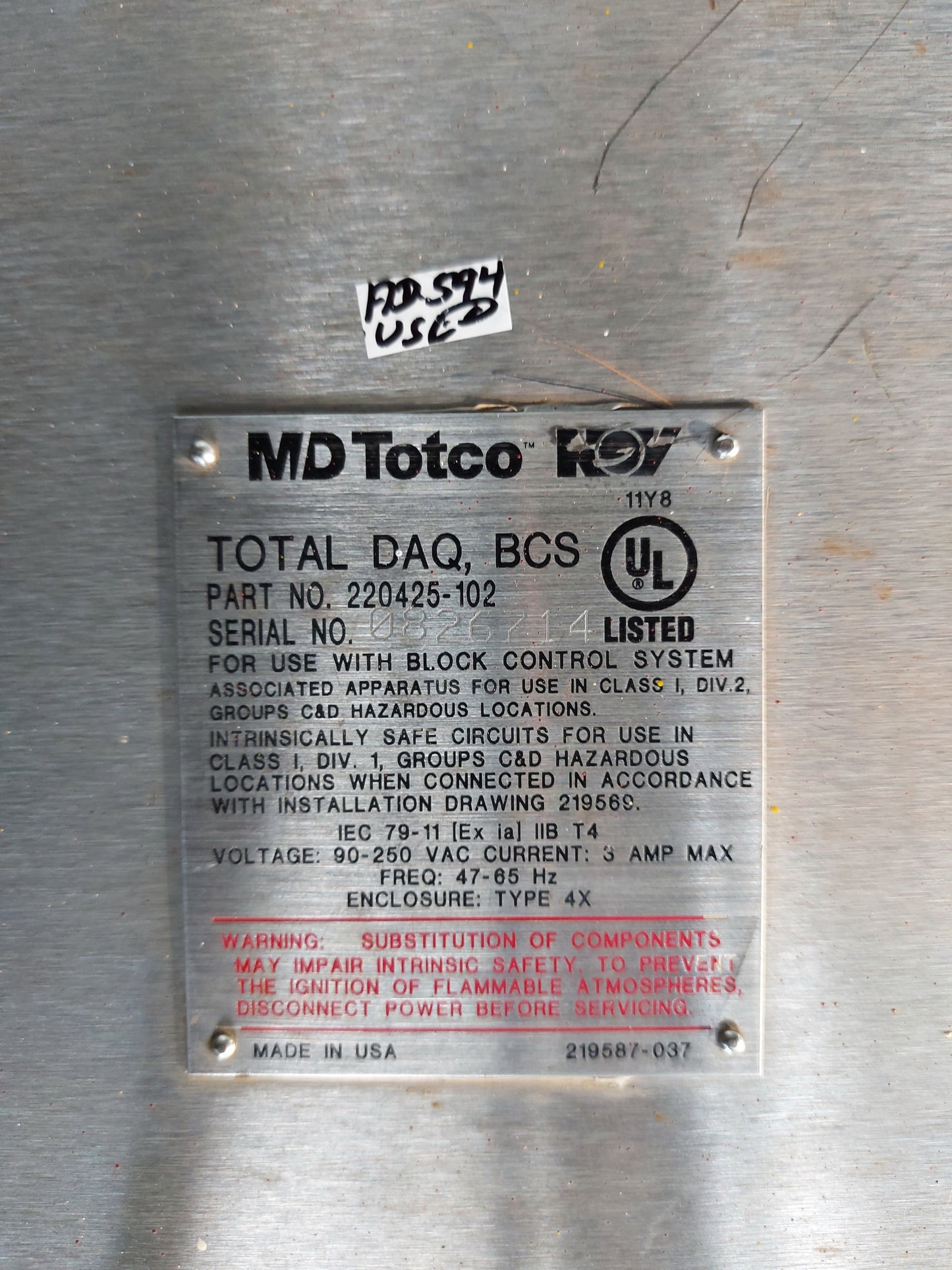 MD TOTCO NOV TOTAL DAQ,BCS 220425-102