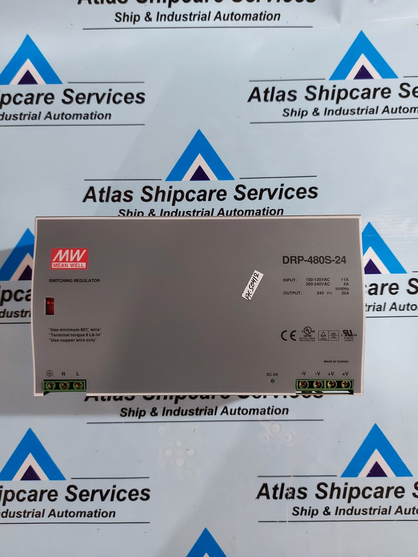 MEAN WELL DRP-480S-24 SWITCHING POWER SUPPLY REGULATOR 24V 20A