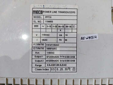 MECO PFT31 ELEMENT POWER FACTOR TRANSDUCER
