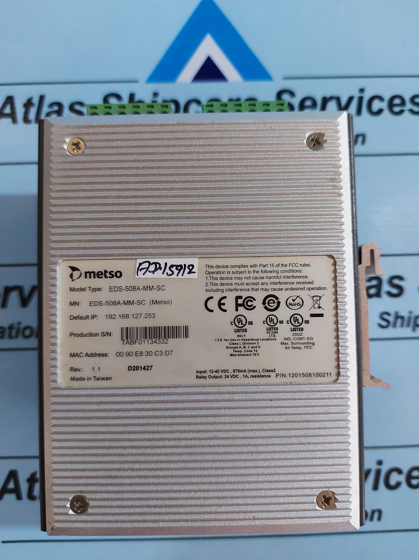 METSO EDS-508A-MM-SC ETHER DEVICE SWITCH MOXA FIBER OPTIC